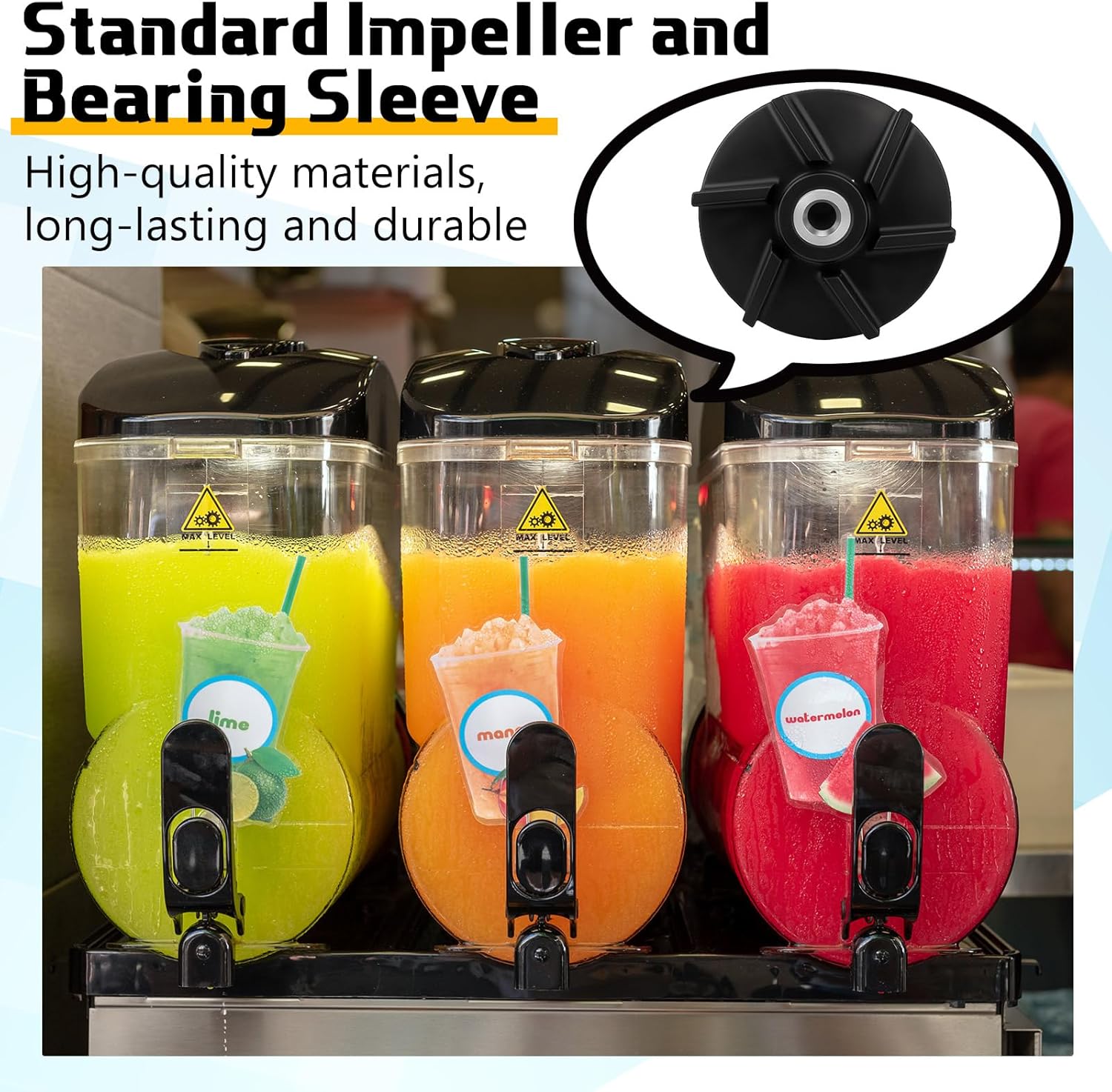 Honoson 3 Set 3587 Standard Magnetic Impeller & 3220 Bearing Sleeve Combo Pack – Compatible with Grindmaster Crathco Beverage Dispensers (D15, D155, D25, D255, D35, D355)