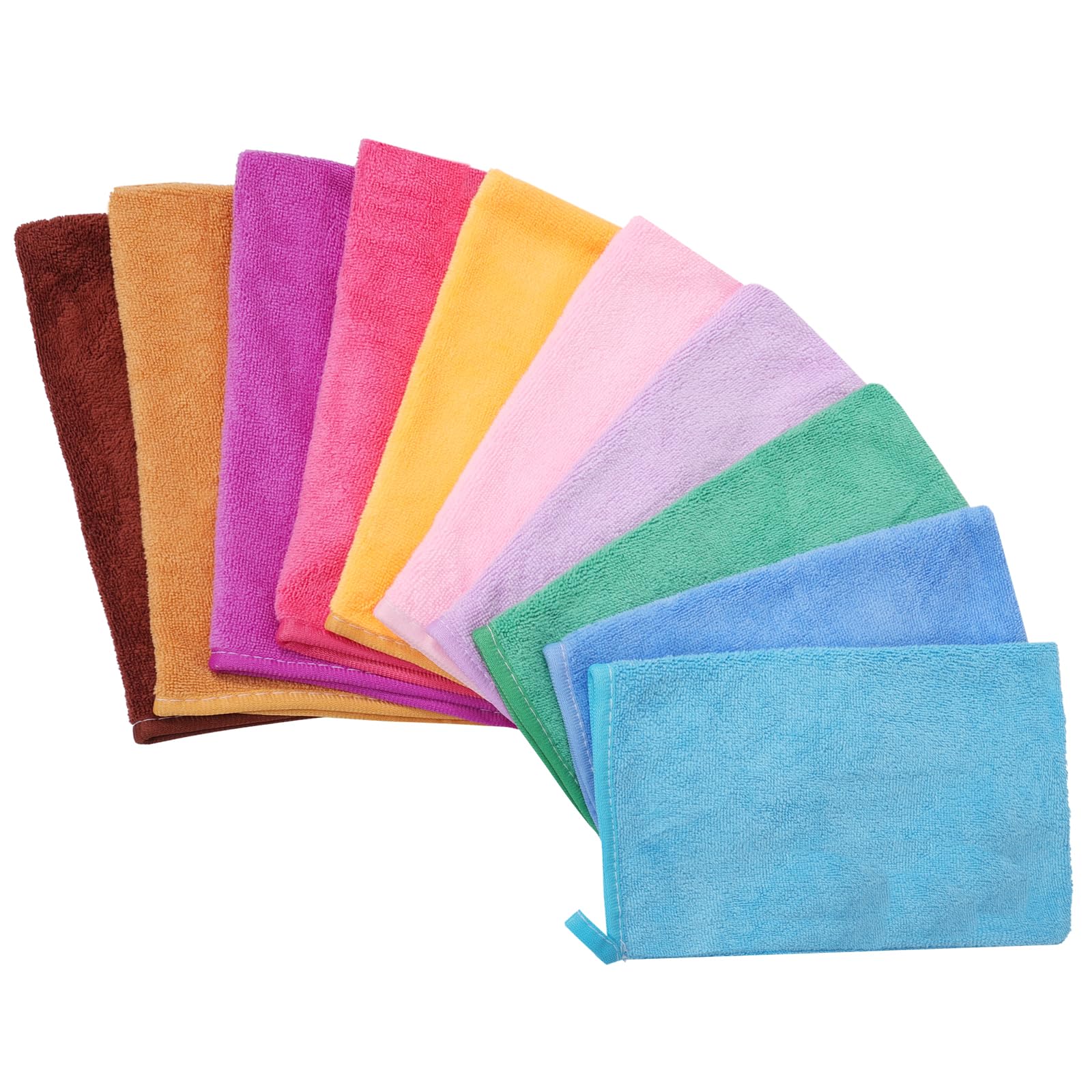 PHOGARY 10 Toallas Faciales para Baño, Guantes de Baño de 15 x 20 cm, Microfibra Premium, Superabsorbentes, Ligera, Secado rápido