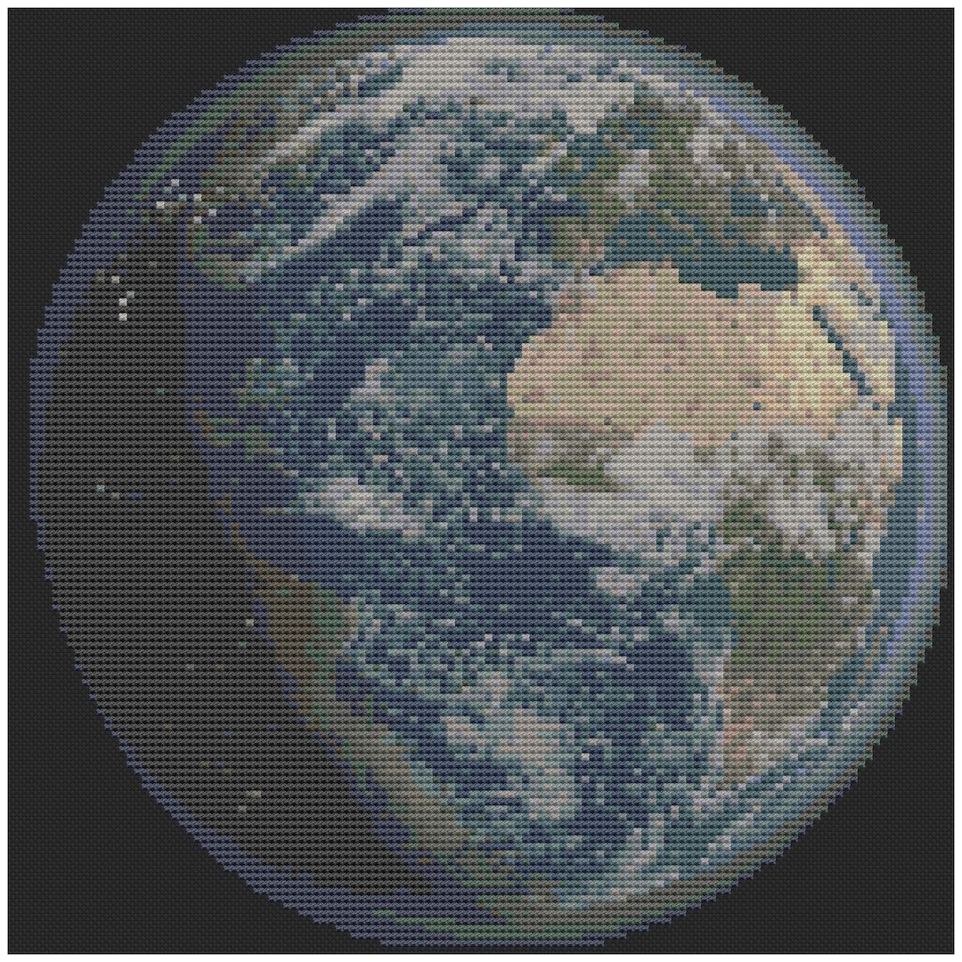 Florashell Needlecrafts Planet Earth Cross Stitch Pattern Only
