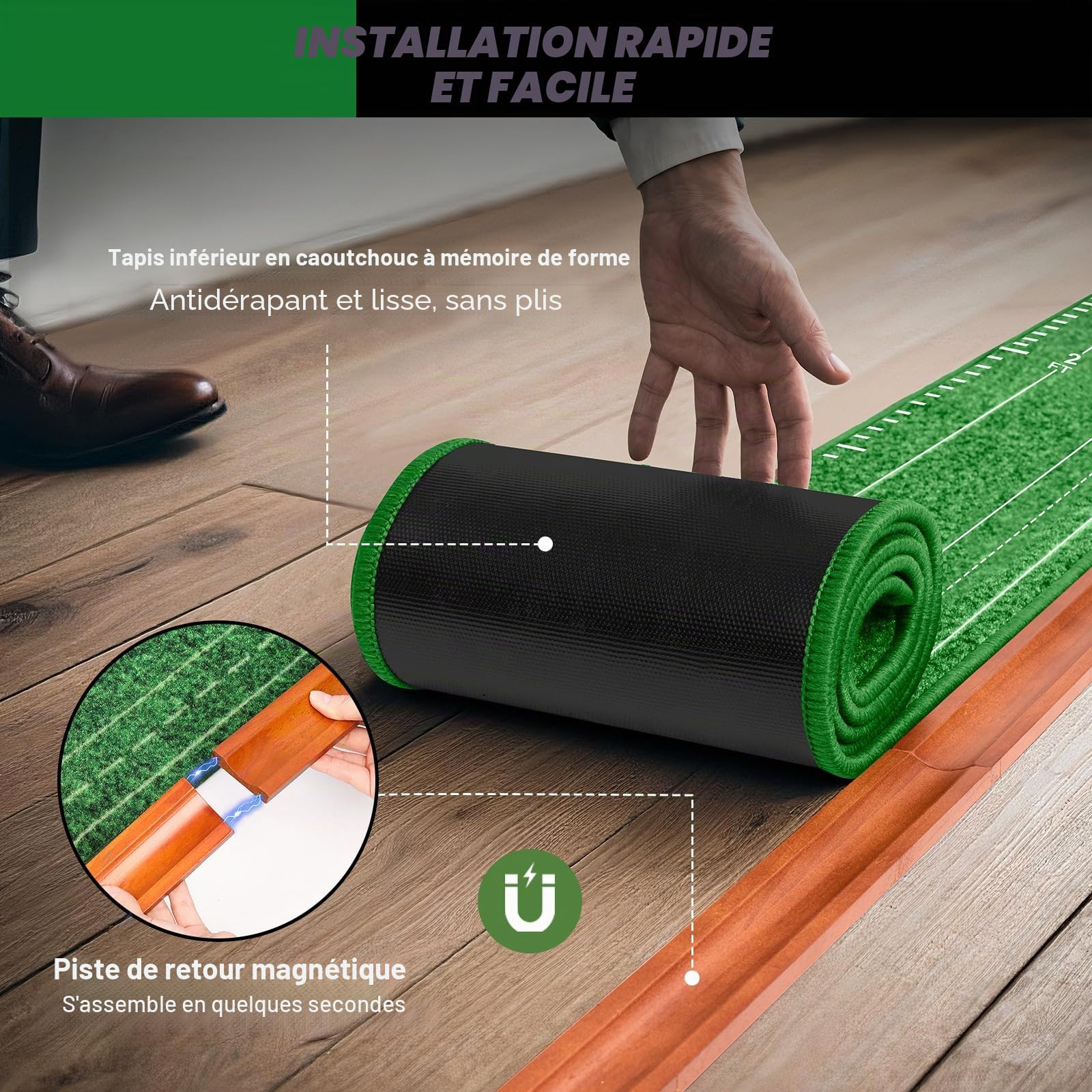 Tapis de puting, Tapis de Putting, Tapis de Golf d'intérieur, Tapis de Putting Green, Tapis de Golf, Pratique de Putting, Putting