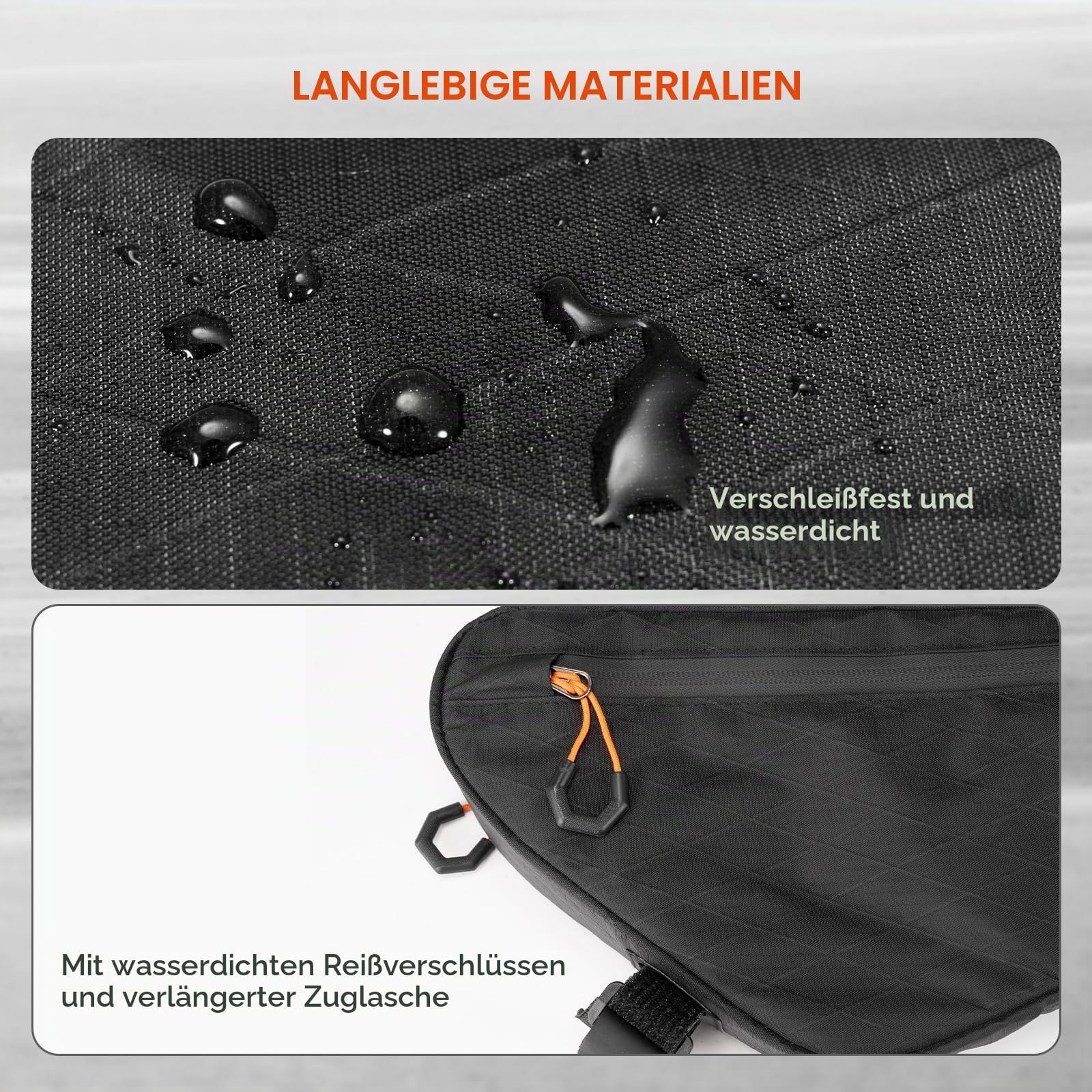 Bikepacking Rahmentasche Fahrradtasche Kompatibel mit Trinkblase | 3,5 L Abriebfest und kratzfest, Fahrradtasche für Gravelbike MTB Rennrad Khaki
