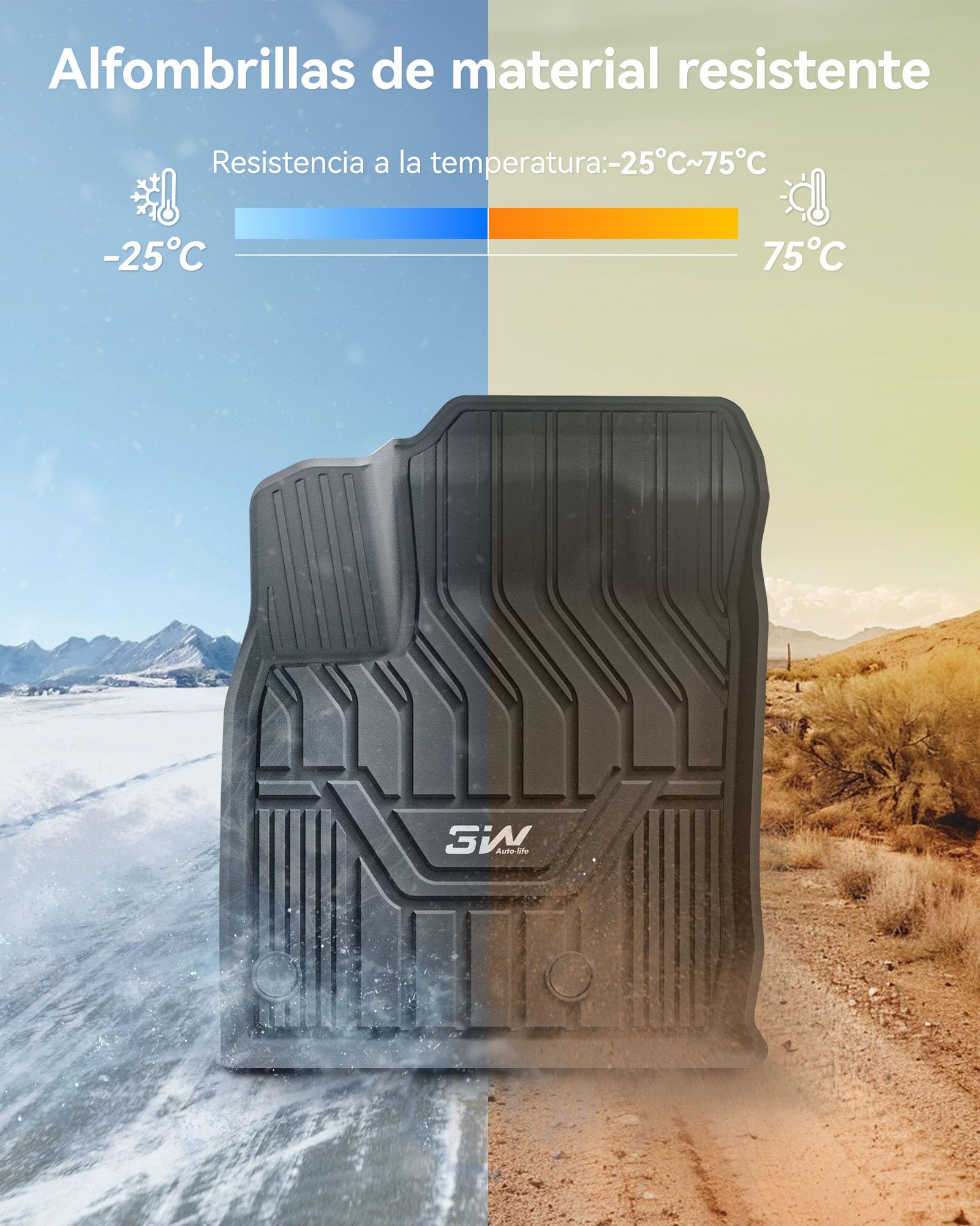 3W Alfombrillas de Coche para Nissan Qashqai J12 2021-2025 2026(No Compatible con E-Power), Thorex™ Alfombrillas para Todo Tipo de Clima para Nissan la 1ª y 2ª Fila Juego Completo, Admite Perros