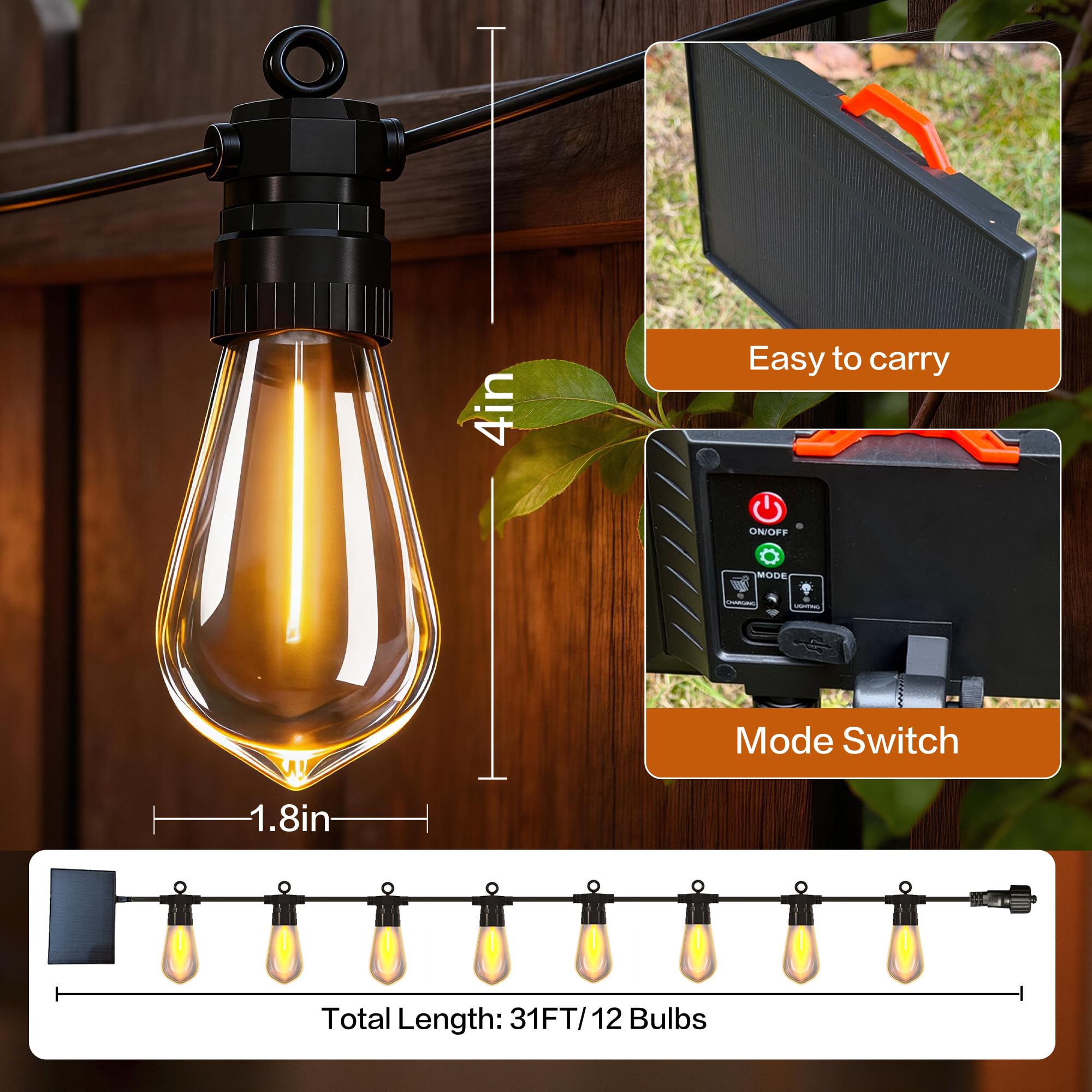 LED-Lichterkette für den Außenbereich, XSDLD-90 cm