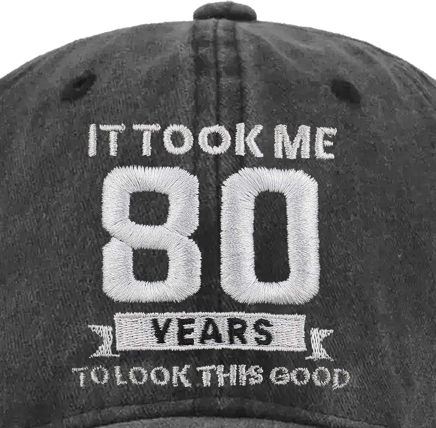 80th Birthday Gifts for Men Women, 80th Birthday Decorations for Men Women, Vintage Adjustable Gifts for Dad Grandpa Mom Grandma Black - Image 4