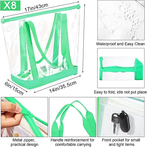 Miniatura 2 de Reginary 8 bolsas transparentes de hombro, bolsa de seguridad aprobada con cierre de cremallera para viajes y trabajo