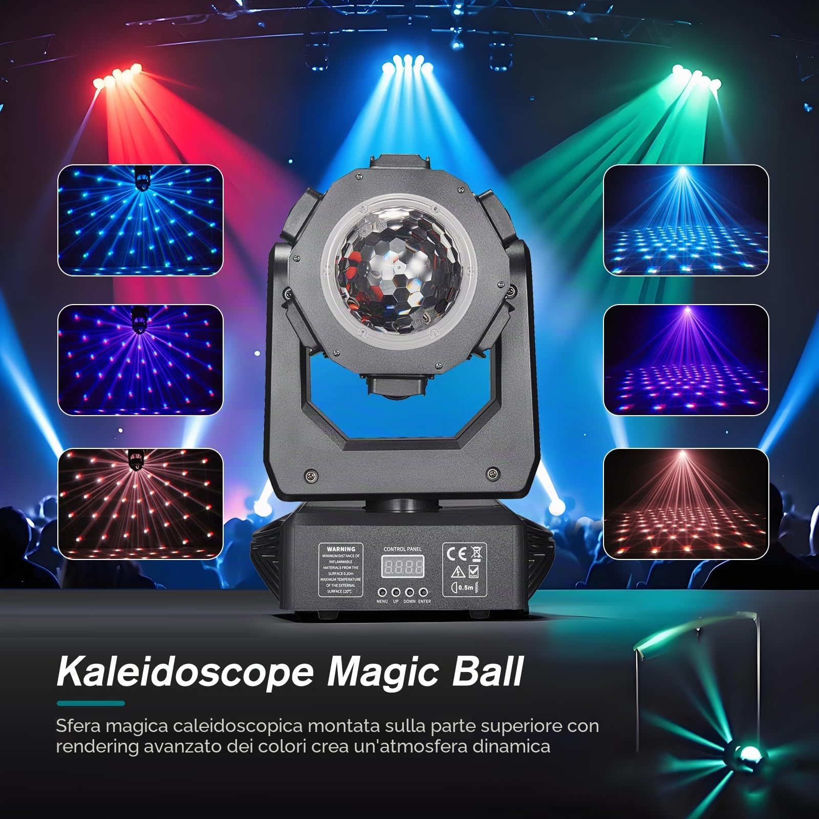 Luce da discoteca per festa, testa mobile, ZS101, proiettore LED RGB DJ controllato da musica, luci da discoteca, effetto DMX, per KTV, riunione familiare, matrimonio, compleanno, Halloween