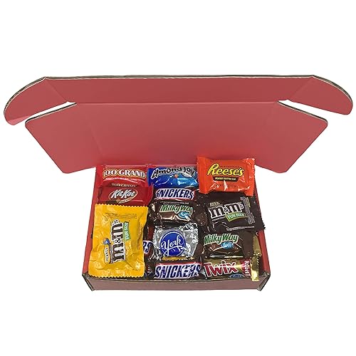 Miniatura 9 de Caja de regalo a granel de barras de chocolate de caramelo envueltas individualmente, 2 libras variedad mini chocolates para regalos, cajas de