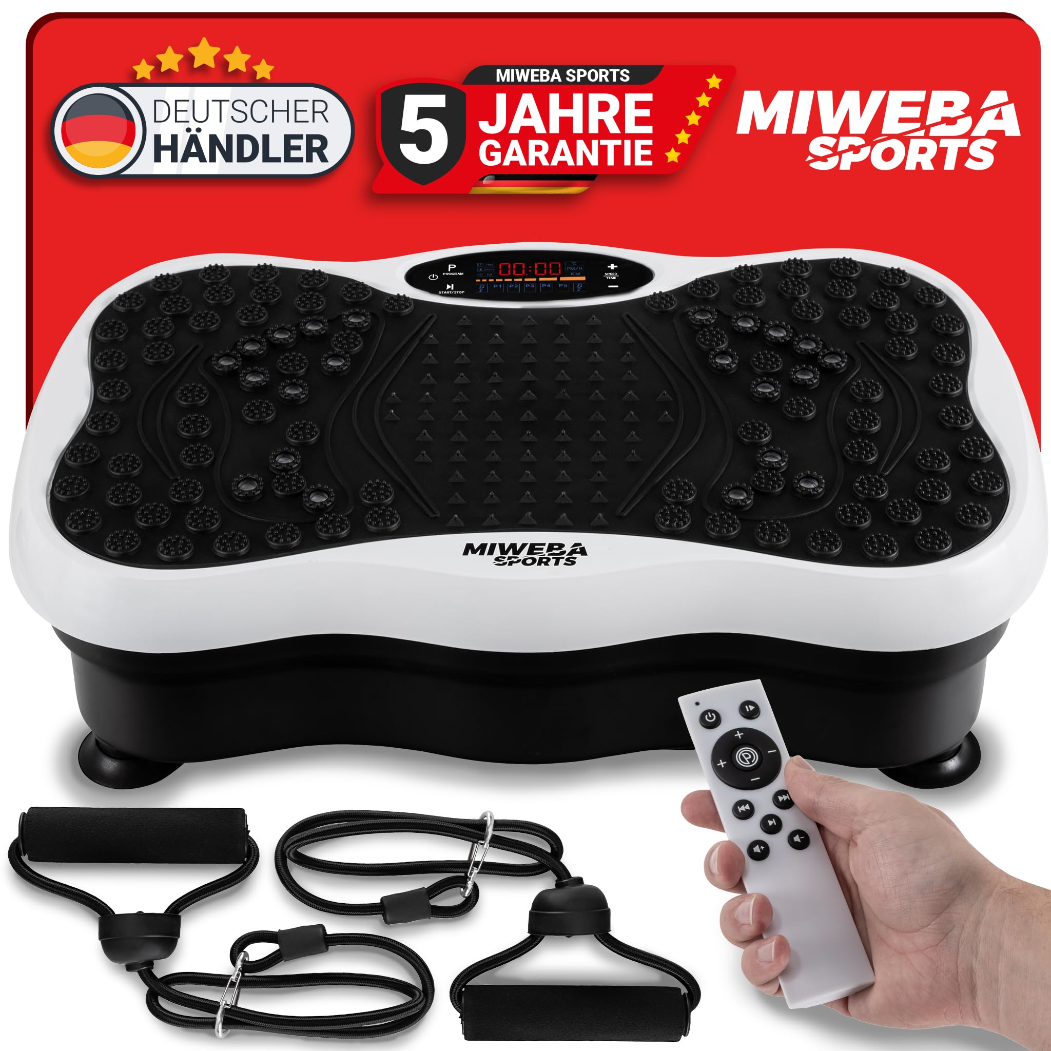 Miweba Sports Vibrationsplatte | 𝟓 𝐉𝐀𝐇𝐑𝐄 𝐆𝐀𝐑𝐀𝐍𝐓𝐈𝐄 - Massagegerät - Abnehmen - Fitnessgeräte für Zuhause - Fitness - Vibration Plate - Fettverbrenner - Muskelaufbau - Workout