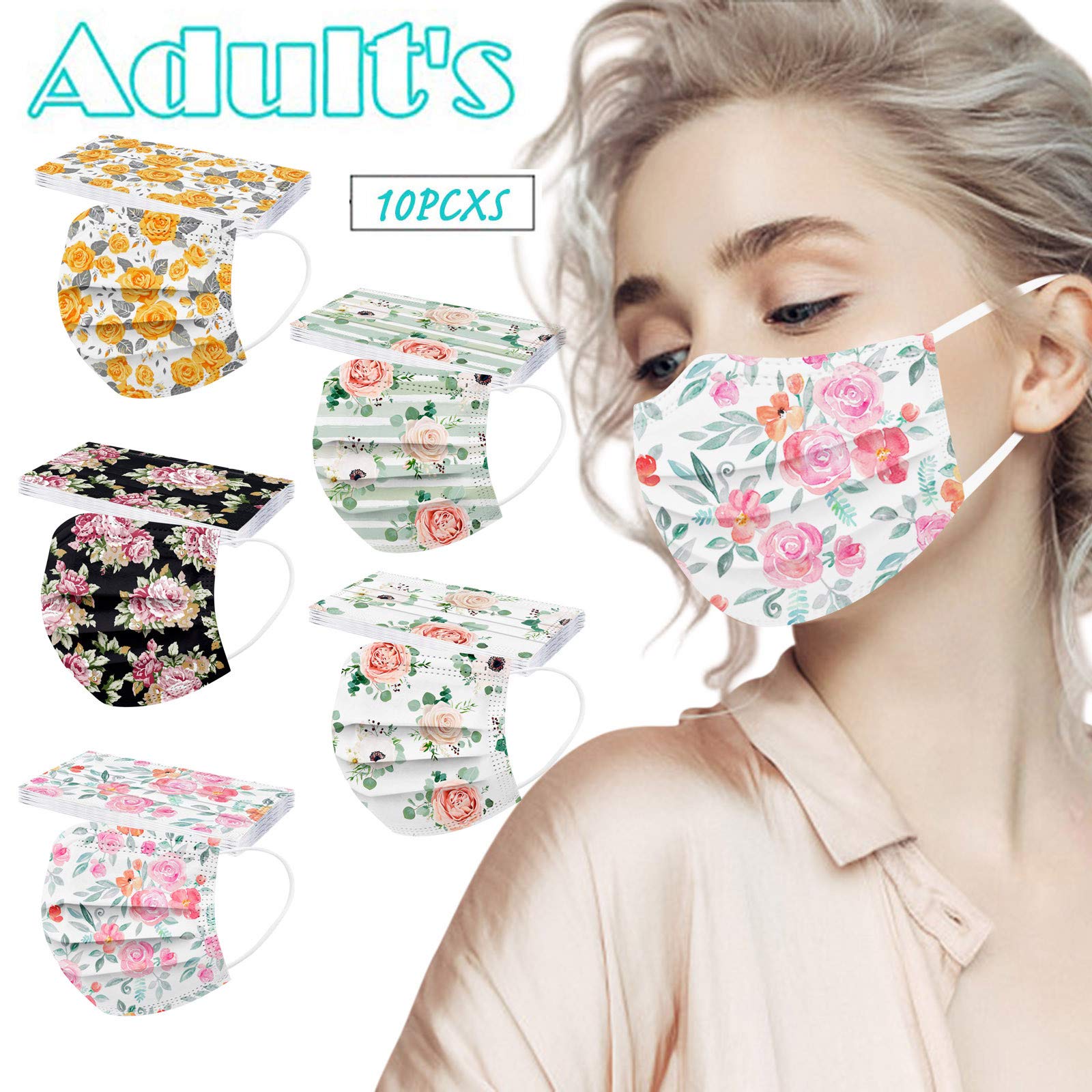 50 Masques FFP3 Sans Valve Certifiés CE - 5 Couches Protection Filtres ≥99% Poussières & Particules