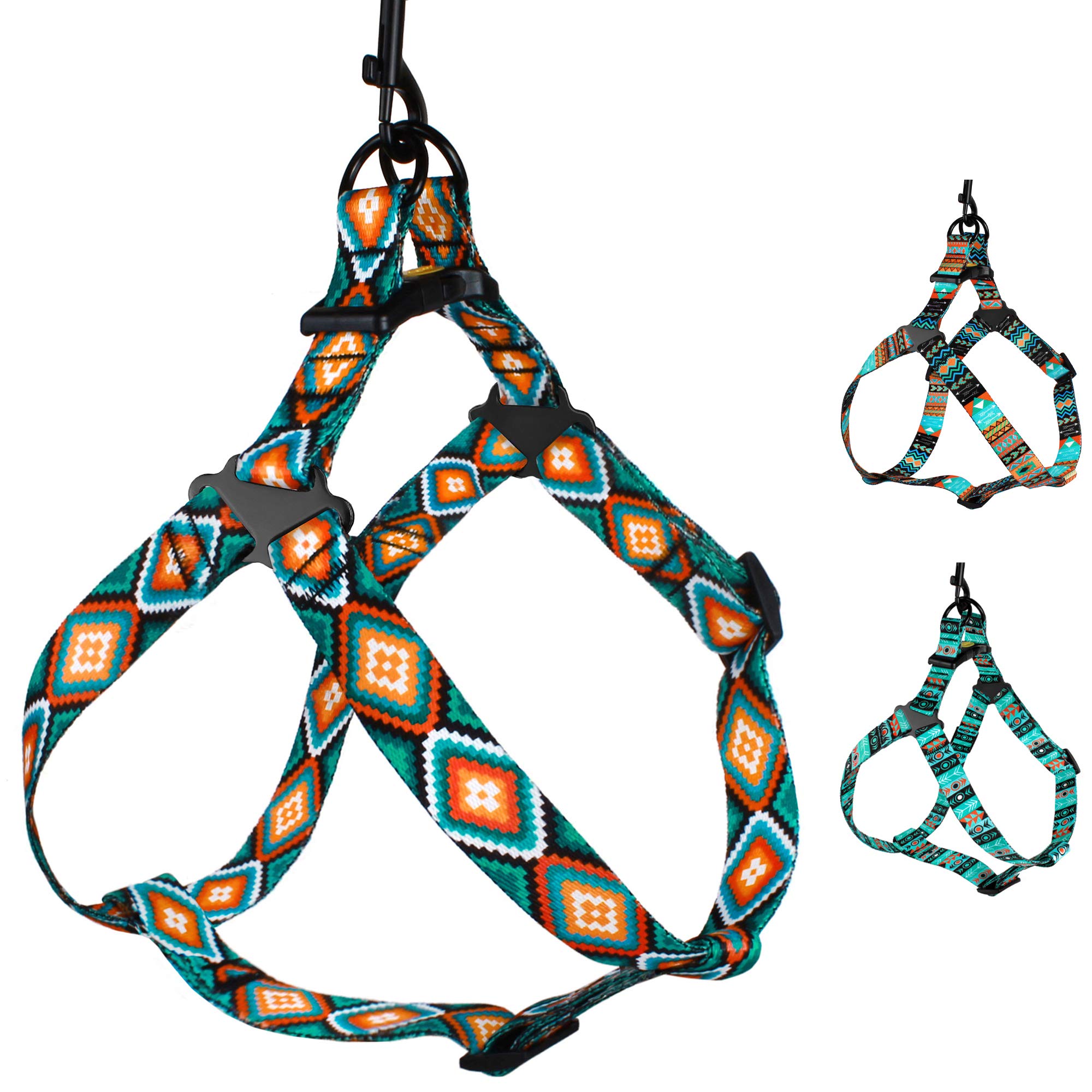 CollarDirect Adjustable Dog Harness Tribal Pattern Step-in Small Medium Large, Comfort Harness for Dogs Puppy Outdoor Walking Large