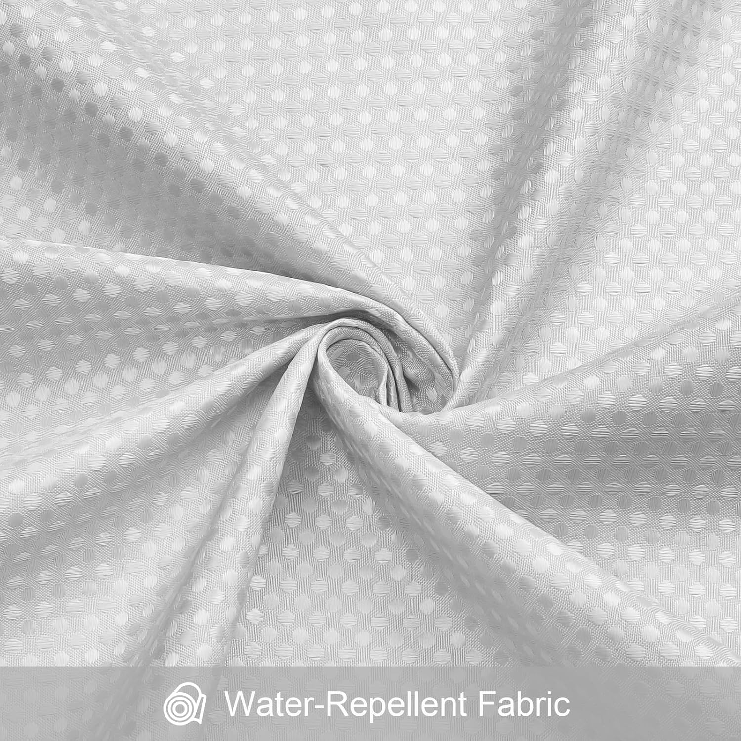 3 in 1 Shower Curtain Set, Light Grey Waffle Shower Curtain and PEVA Liner Set with 12 Stainless Steel Shower Curtain Hooks, Waterproof Shower Curtains for Bathroom, 72 W x 72 H