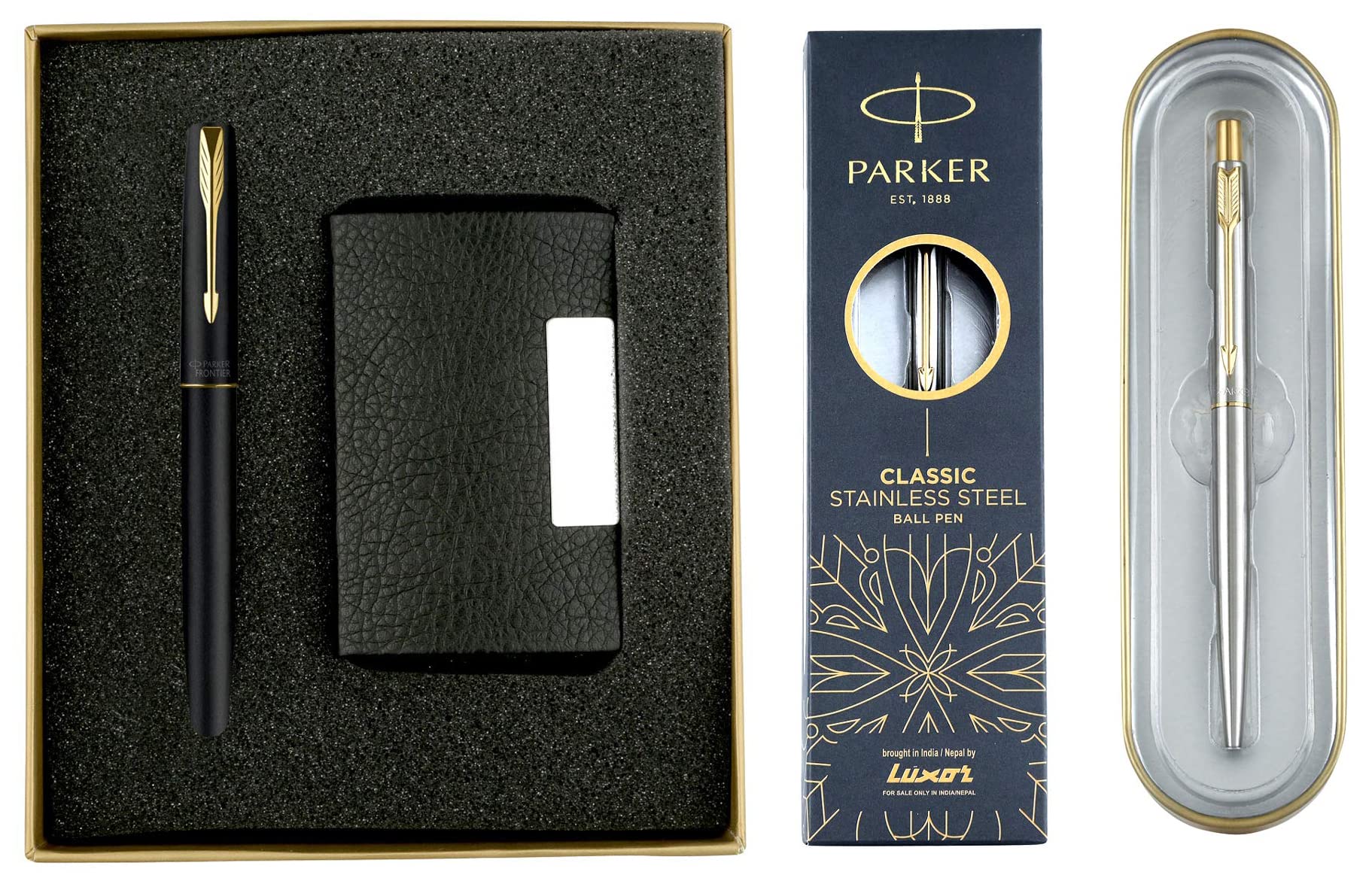 Parker Frontier Gold Trim Roller Ball Pen Moments Classic Gold Trim Ball Pen (Silver) (B0BPWWMZ6H) Amazon Price History, Amazon Price Tracker