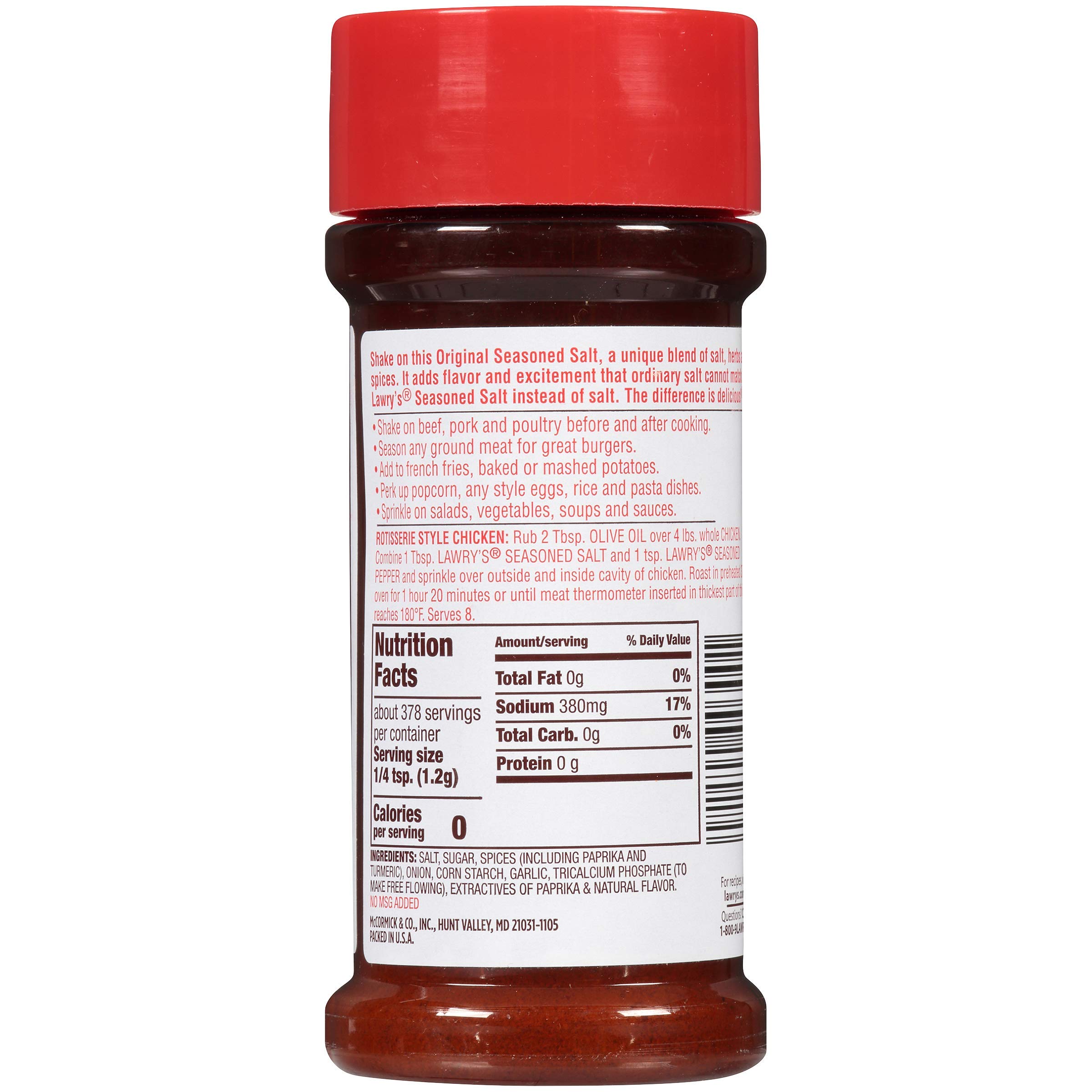 Lawrys Seasoning Salt, 16 Ounce