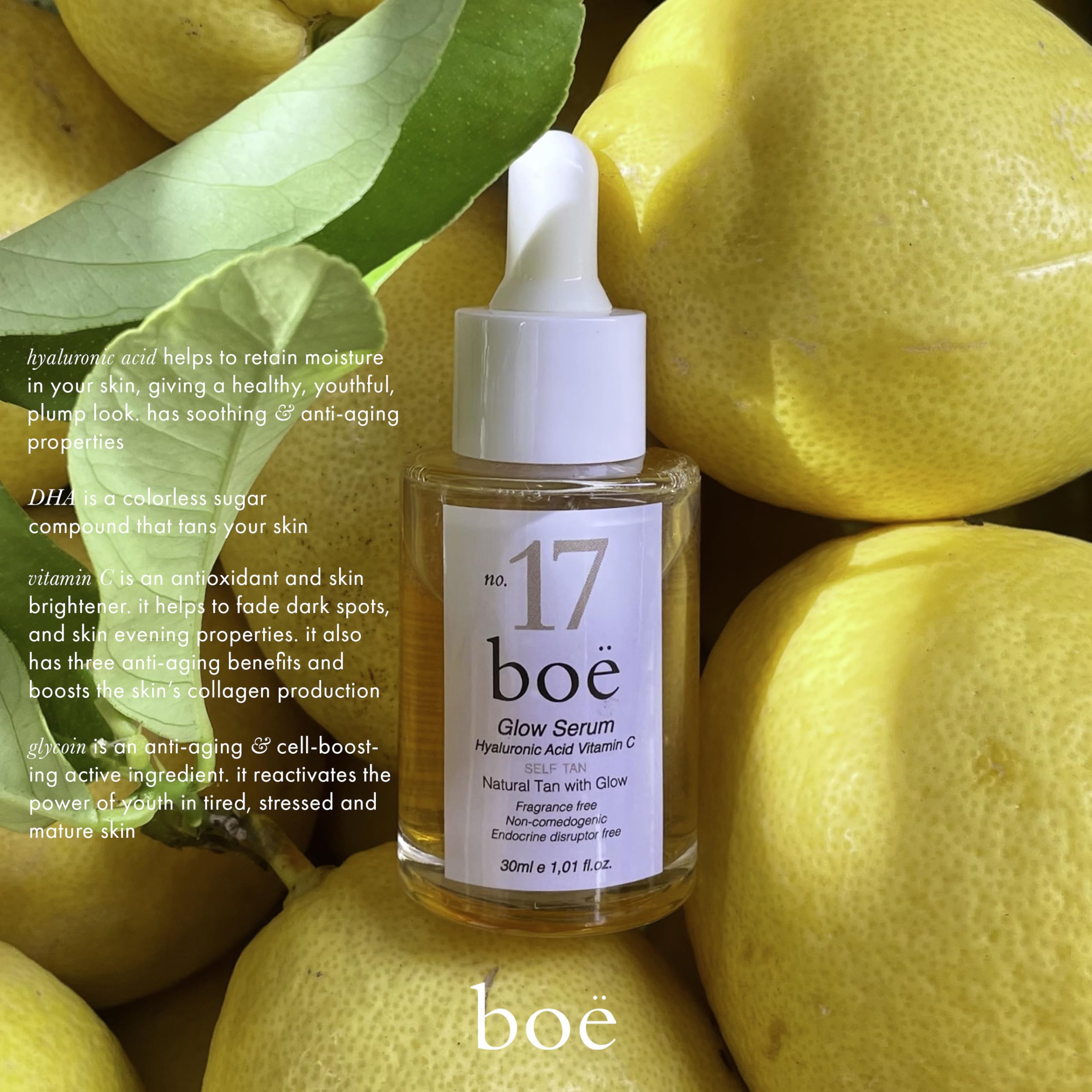 Boë No.17 Face Tanning Serum, 2-in-1 Glow Serum Face Tan with Hyaluronic Acid & Vitamin C, Brightening - Image 2
