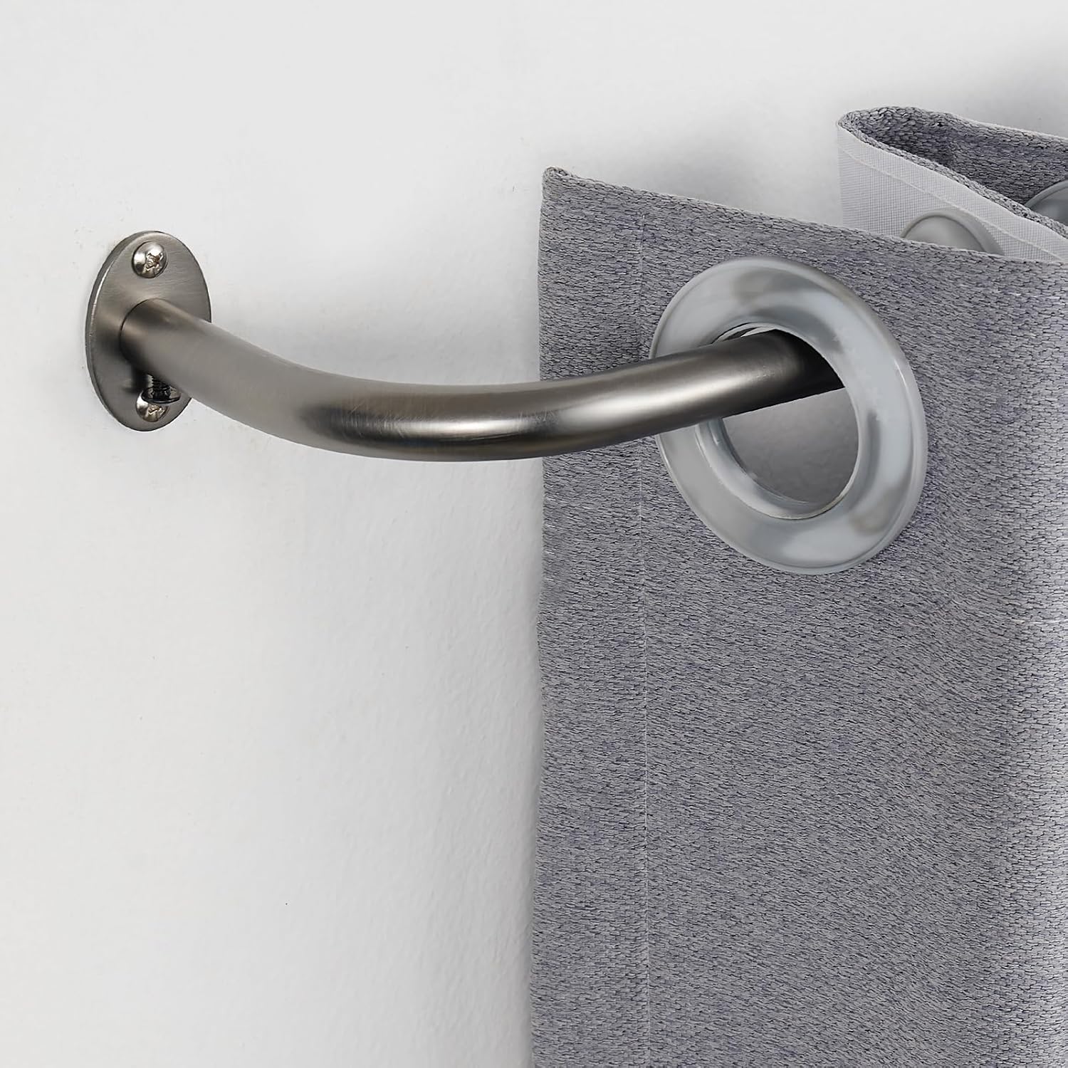 2 Pack Room Darkening Curtain Rod 48-84 Inches, Easy Install Curtain Rods Wrap Around Design, 3/4 Inch Diameter Single Drapery Rod, Extendable Metal Rod Window Treatment (2 Pack Matte Black Nickel)