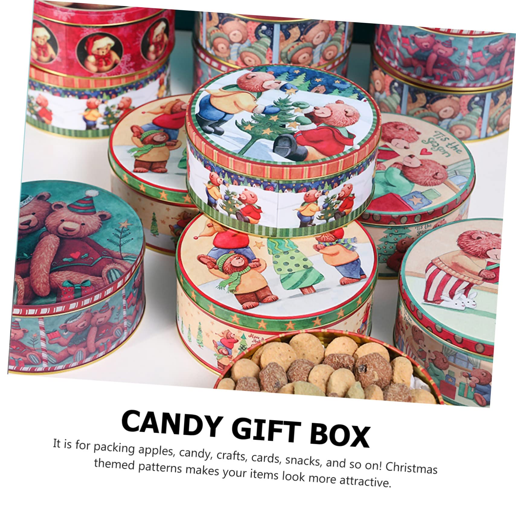 IMIKEYA 2 Sätze Vorhandenes Angebot Weihnachtssüssigkeiten Set Geschenkkartons Weihnachten Cupcake-boxen Keksdose Festival-süßigkeiten-fall Cartoon-süßigkeiten-fall Weißblech 4 Stück * 2