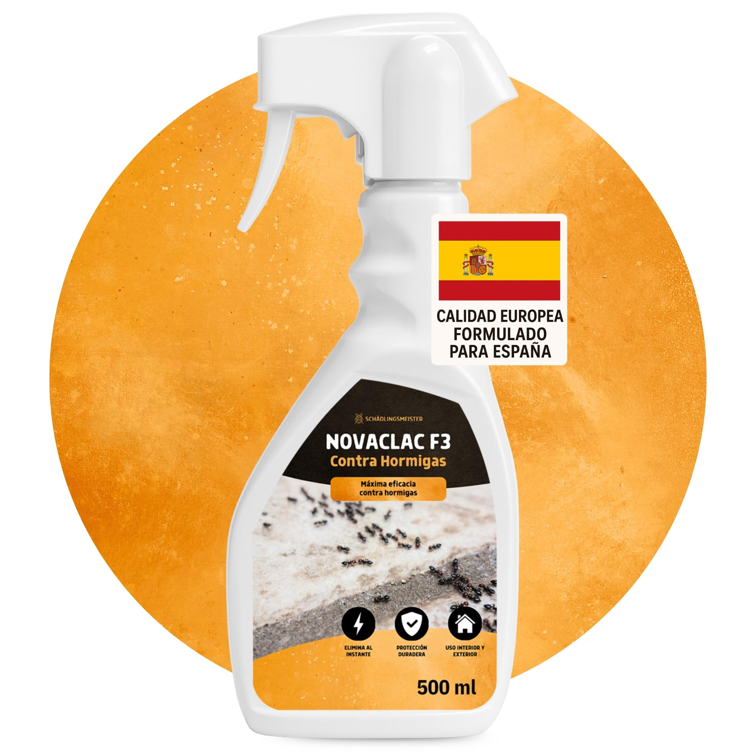 Panteer NOVACLAC F3 Mata Hormigas – 500 ml Spray Insecticida Profesional PT18 – Elimina Hormigas al Instante – Protección Duradera – Uso Interior y Exterior – Calidad Europea formulada para España