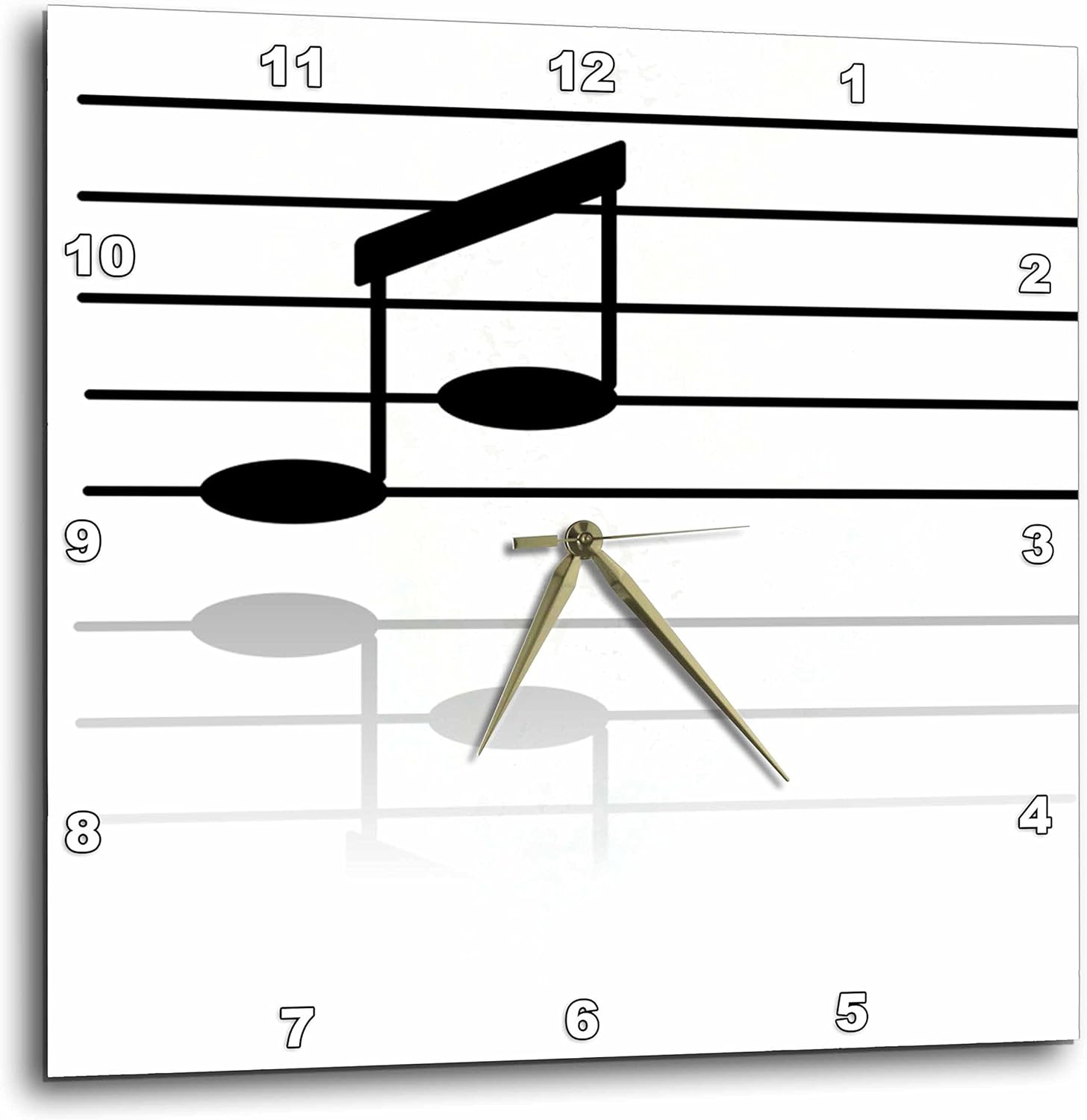 3dRose DPP_203746_3 Print of Note on Staff Mirrored Wall Clock, 15 by 15"