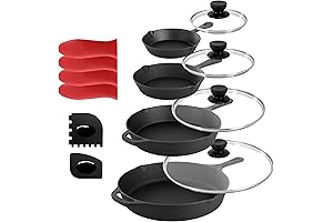 Megachef Cast Iron Pots and Pans Set 13 PCS