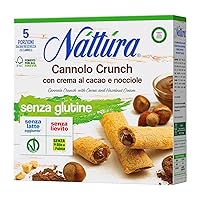 NATTURA Cannolo Crunch Bio Cacao e Nocciole, Croccanti Cialde di Riso e Mais Ripiene