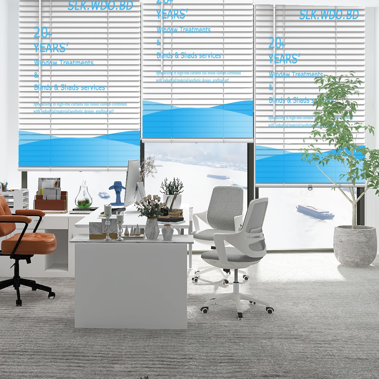 Printed Custom Aluminum Blinds for Indoor Window, Personalized Picture Logo Text 1 inch Horizontal Window Blinds, Anti-UV Adjustment Metal Mini Image Blinds for Office and Home, White(Custom Size)