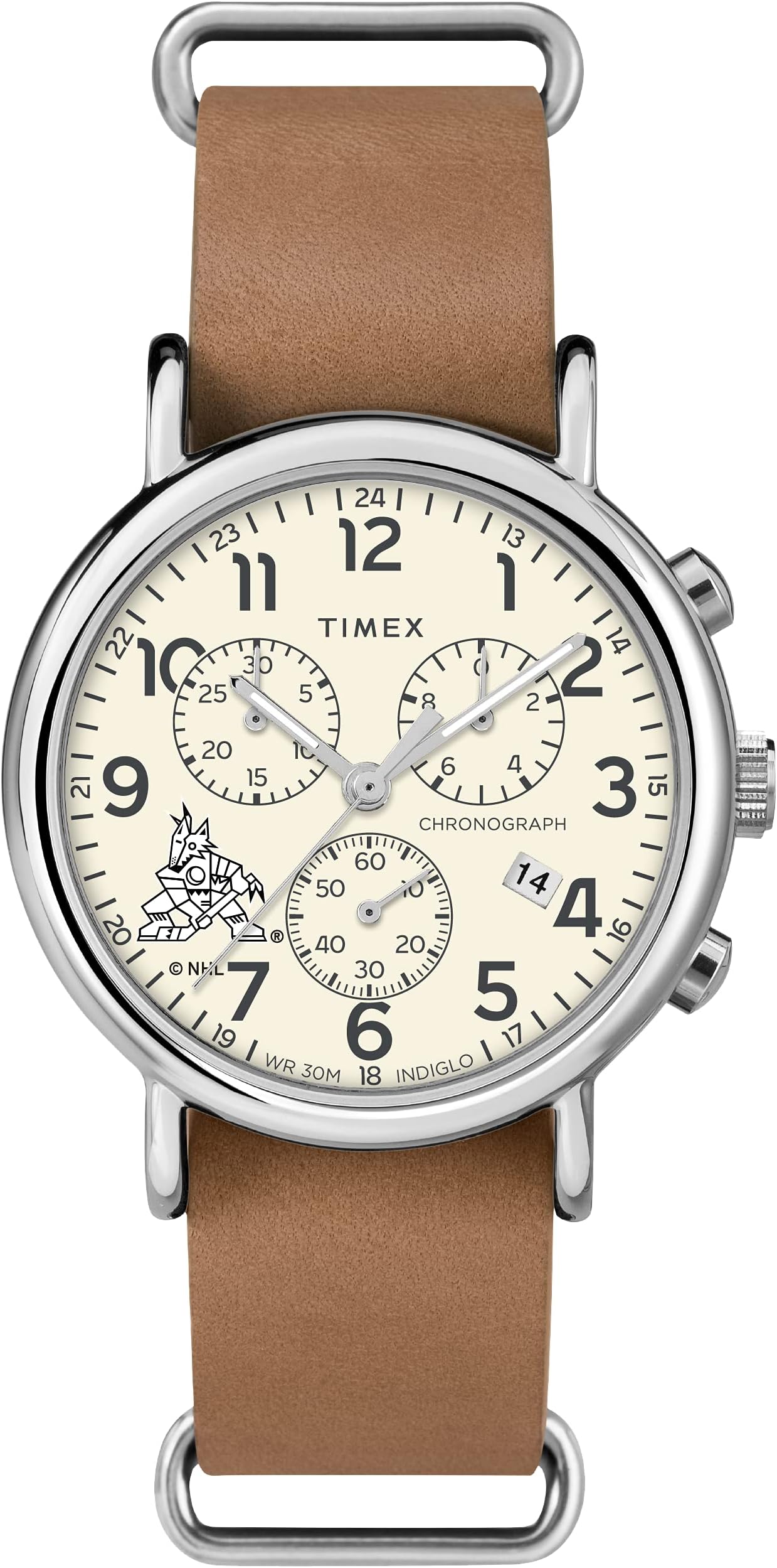 TIMEXTribute Men's NHL Weekender Chrono 40mm Quartz Leather Strap