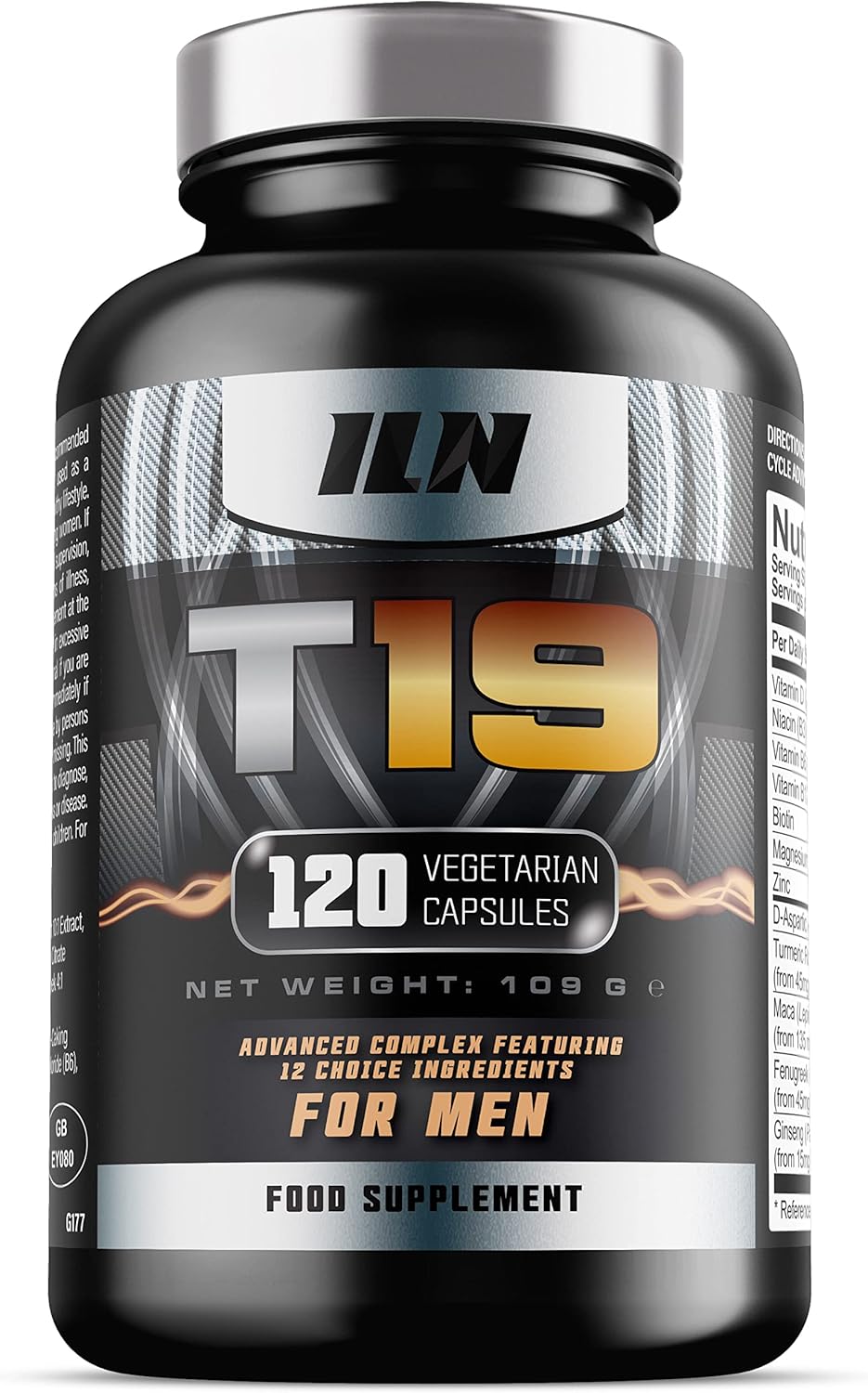 T19 for Men Aged 40+ – with D-Aspartic Acid, Fenugreek and Maca – Natural Vitamin Booster for Men – Nutrient Booster (120 Vegetarian Capsules)