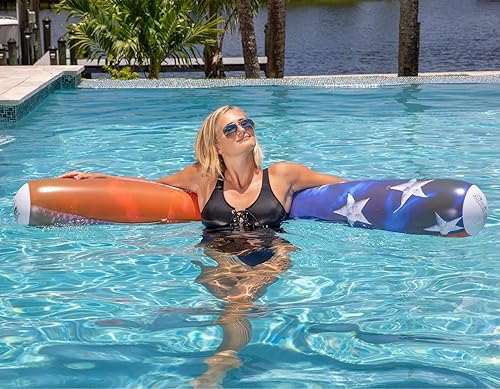 Miniatura 2 de Stars and Stripes American Flag Inflatable Outdoor Pool Rafts, Coolers, & Swim Rig Collection. Celebrate The USA.