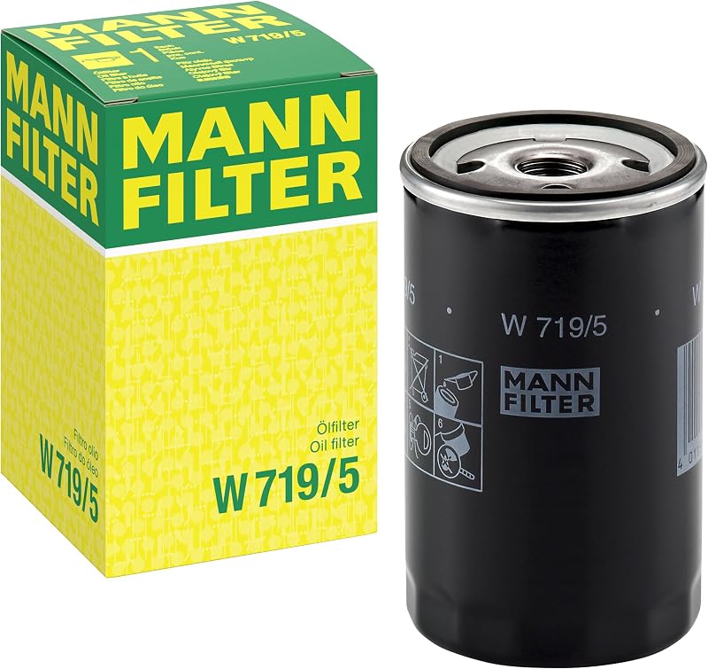 Filtro de óleo Mann Filter W 719/5 rosqueável para Volkswagen Golf, GTI, Rabbit, Jetta, Scirocco e Audi S3 Turbo – 1 unidade