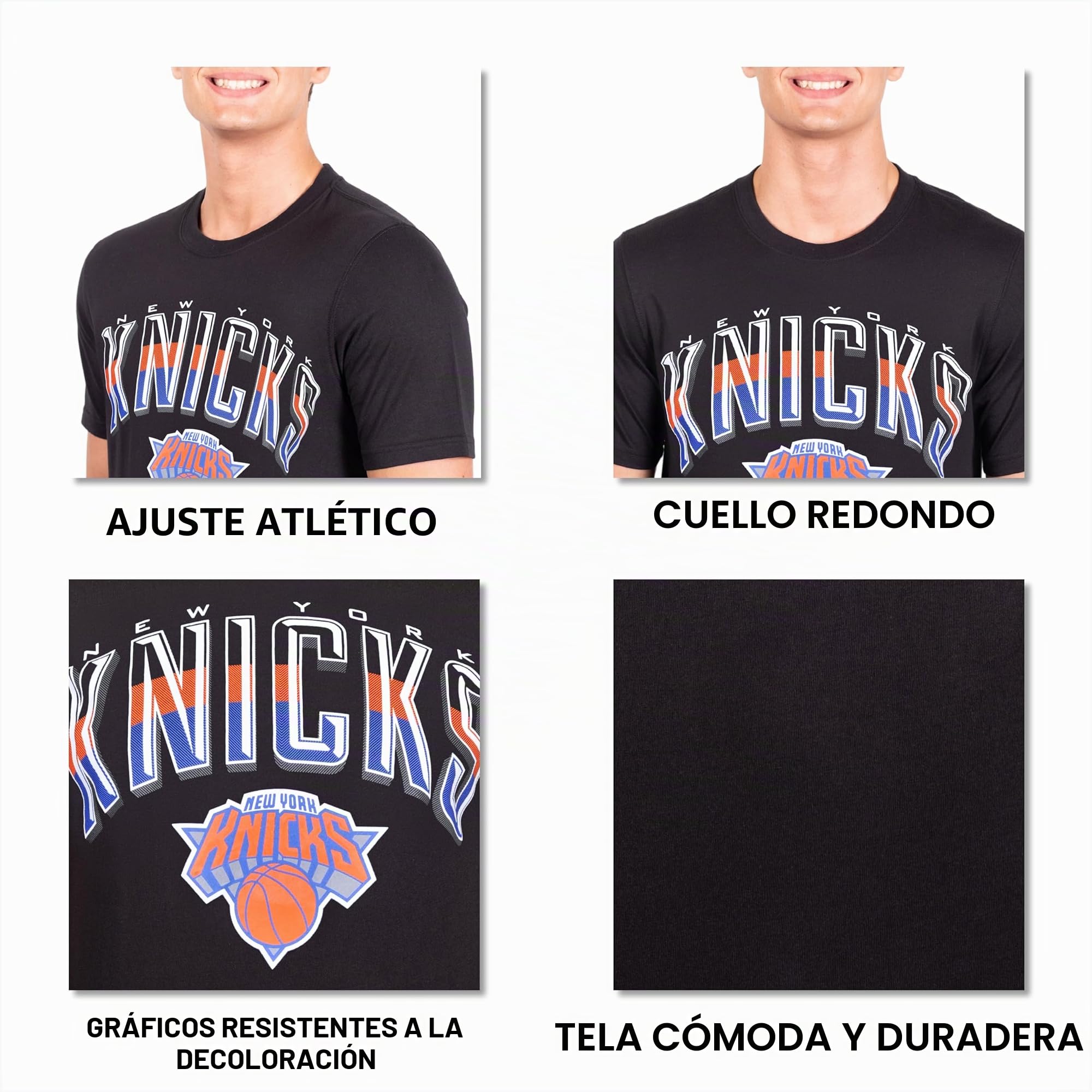 Ultra Game NBA Arched Plexi tee for Men Camiseta de Manga Corta con plexiglás arqueado para Hombre, Negro, L