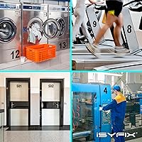 Vista 3 de iSYFIX Calcomanías de vinilo negro con el número 3 (tres), paquete de 6 calcomanías autoadhesivas de 8 pulgadas, calcomanías troqueladas y 3 Negro