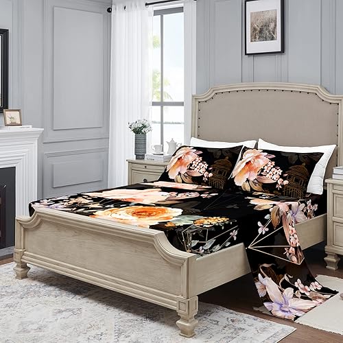 Miniatura 7 de YIYEA Juego de sábanas de tamaño King, lujosas sábanas de microfibra de doble cepillado de 1800 hilos, calidad hotelera, para cama tamaño King,