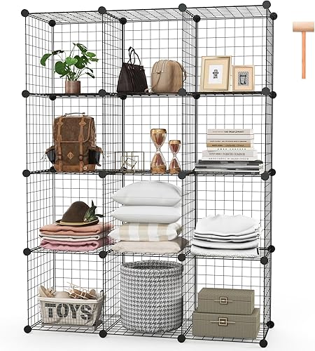 NAFORT Sistema de almacenamiento de cubos de alambre, organizador de almacenamiento de cubos de rejilla metálica con marco duradero, conectores disponible en Yaxa Costa Rica