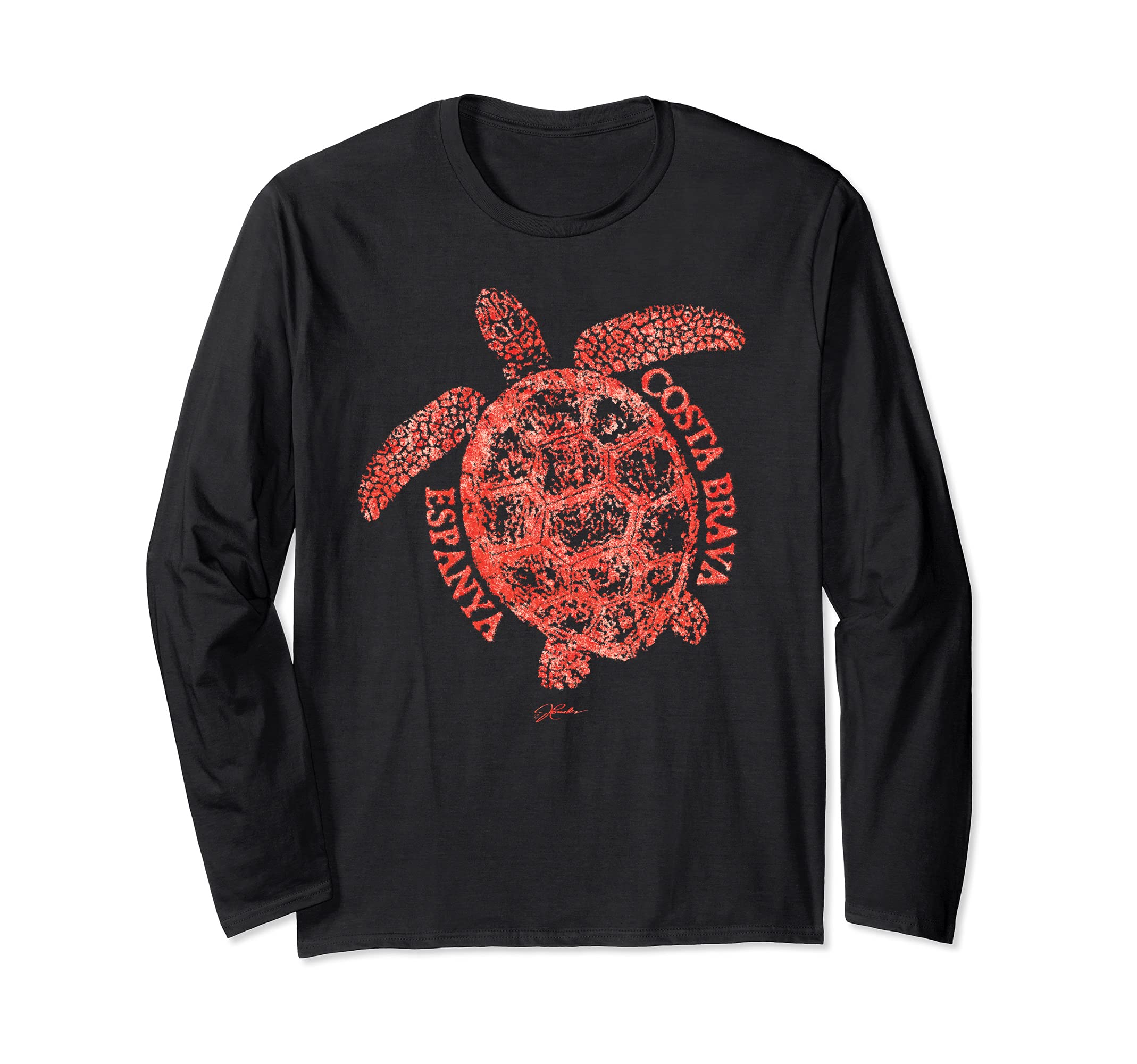 JCombs: Costa Brava, Catalonia, Spain, Sea Turtle Long Sleeve T-Shirt, Black