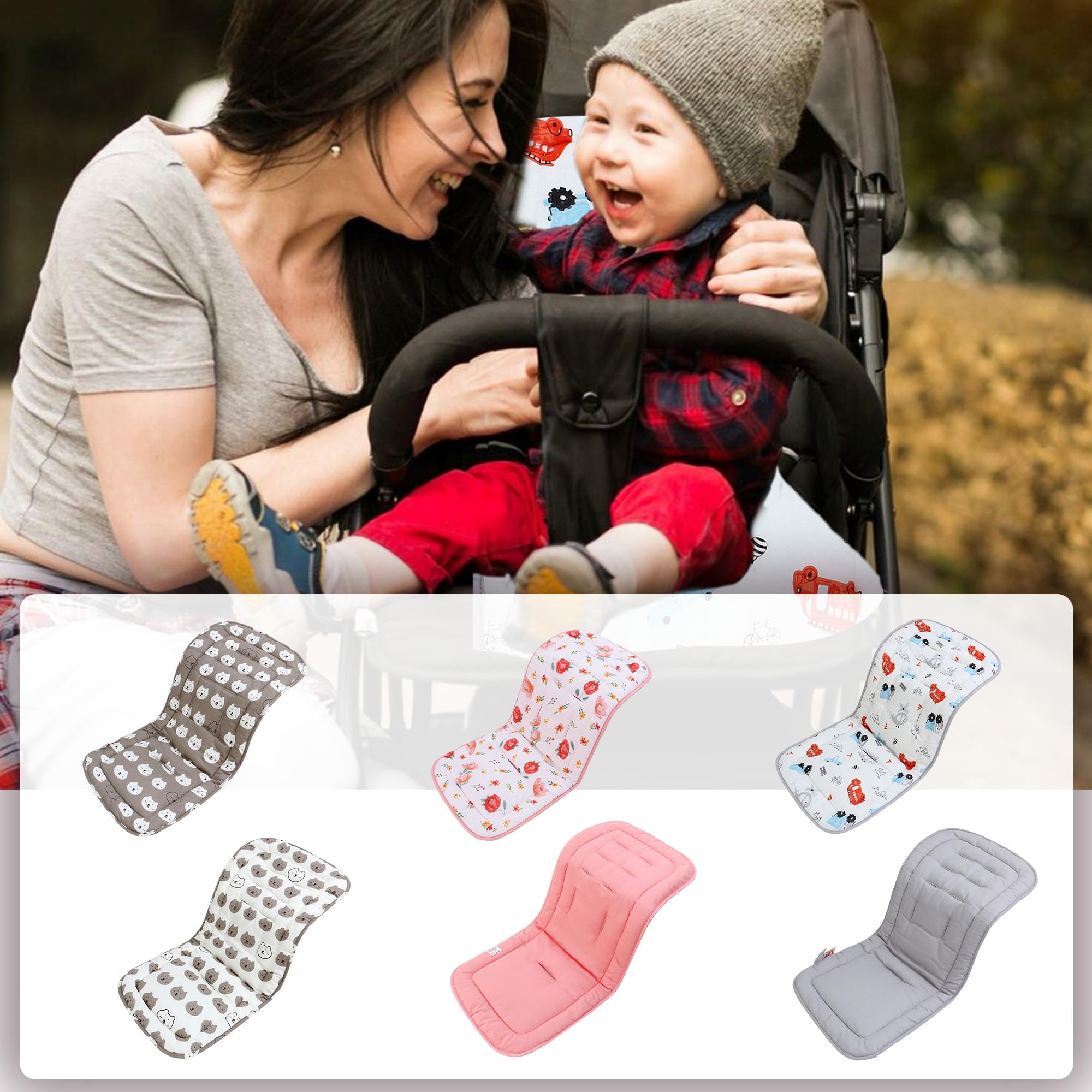 LAT Materassino Passeggino Universale, Copriseduta Passeggino Cotone, Copri Passeggino Universale a Doppia Facciata, Copriseduta Passeggino Universale 78x34cm (Auto Giocattolo)