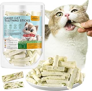 Katzengras Snacks, 60g Gefriergetrocknet Snacks für Katzen, Katzengras-Beißstäbchen fertig gewachsen für die Zahnpflege, Katzengrasstäbchen Haarknäuel Entfernen product image