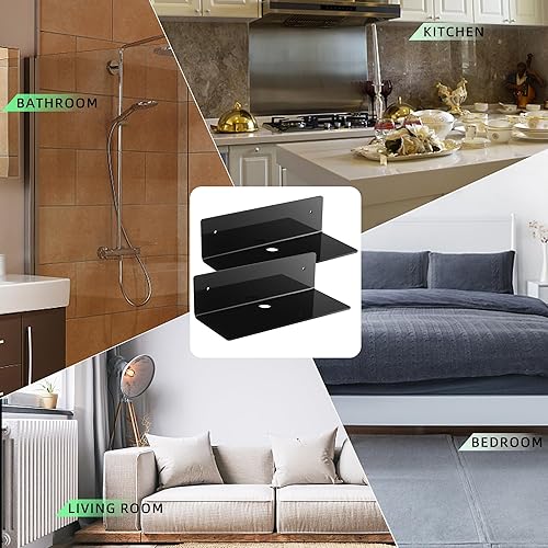 Miniatura 8 de Estantes de pared de acrílico para almacenamiento, estante flotante, estantes de exhibición de acrílico, repisas para figuras pop, plantas, foto de