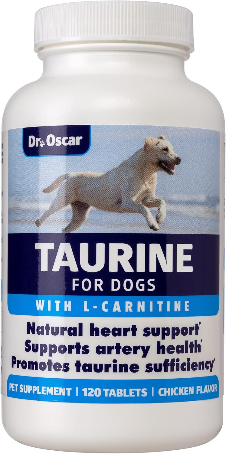 Taurine Supplement for Dogs, Meets RDA of 500 mg per 25lbs Weight Unlike Most Competitors, 120ct, Vet Endorsed for Enlarged Heart (DCM),…