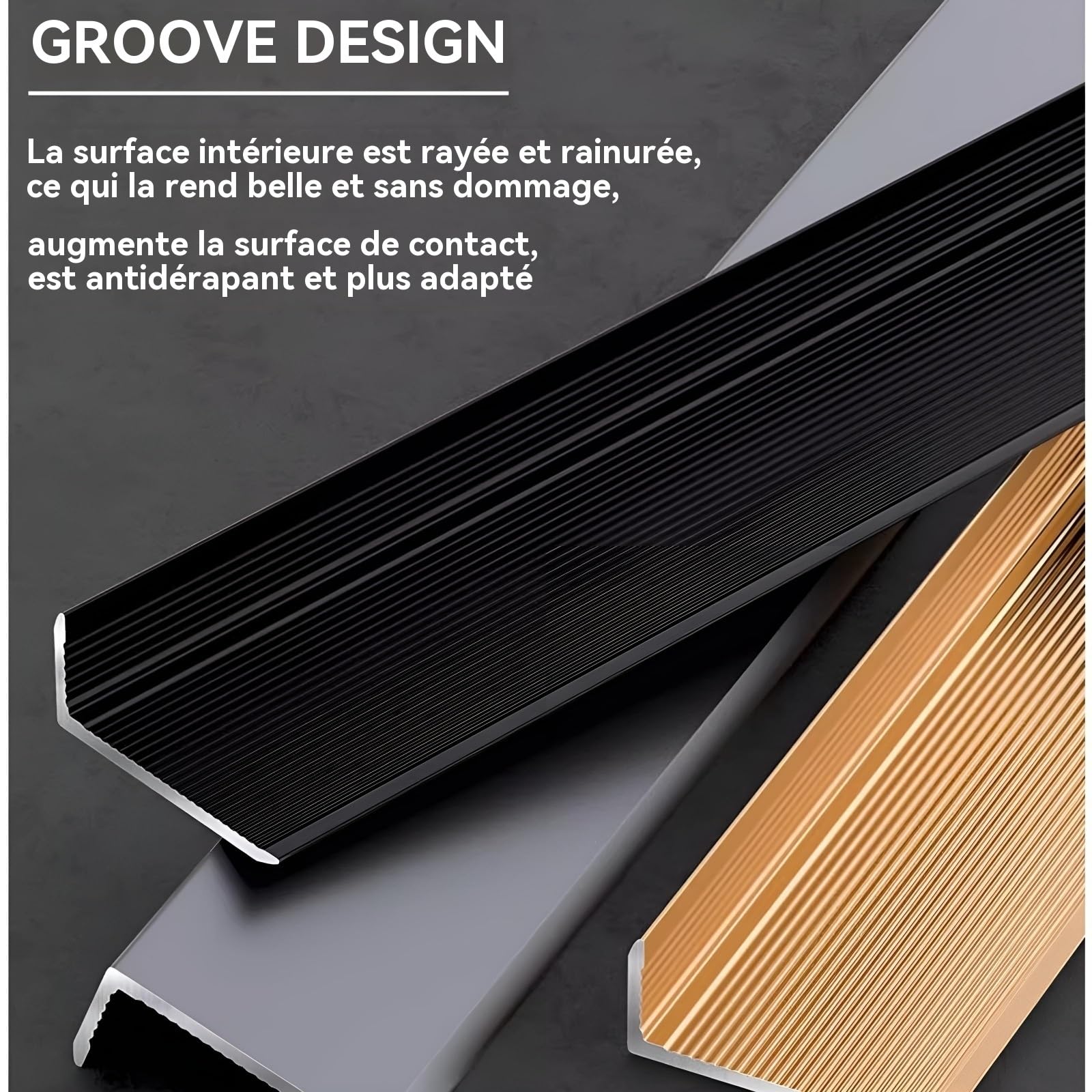 Corniere Baguette, Design für Wand und Pelz, 90 cm, 3-teiliges Baguette, ideal für Zuhause und Büro, Rose D, 10 x 30 mm
