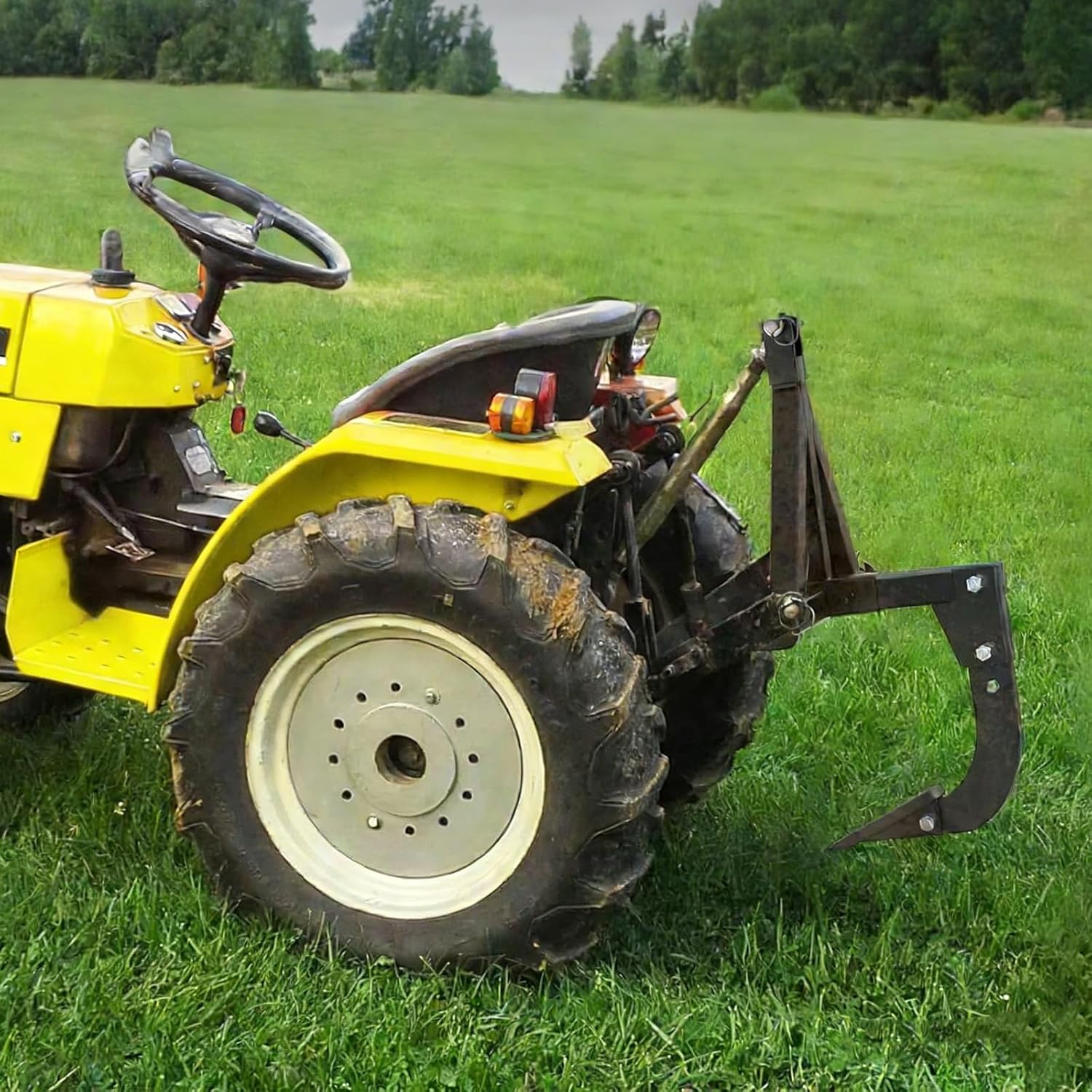 Hitch Mounted Ripper Trencher for ATV UTV Tractor, 3 Point Subsoiler Plow fits 2" Receiver, Reinforced Middle Buster with Replaceable Teeth for Garden Trenching and Digging