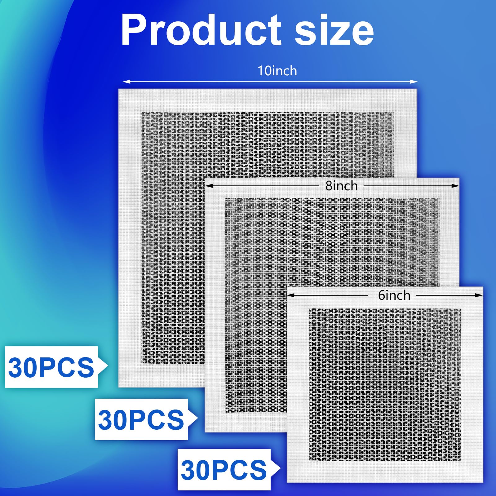 Blulu Kit di riparazione per cartongesso autoadesivo, 30 pezzi, 25,4 cm, toppe per cartongesso per fori, kit di riparazione per fori in alluminio, metallo, soffitti, pareti, strumenti per soffitto