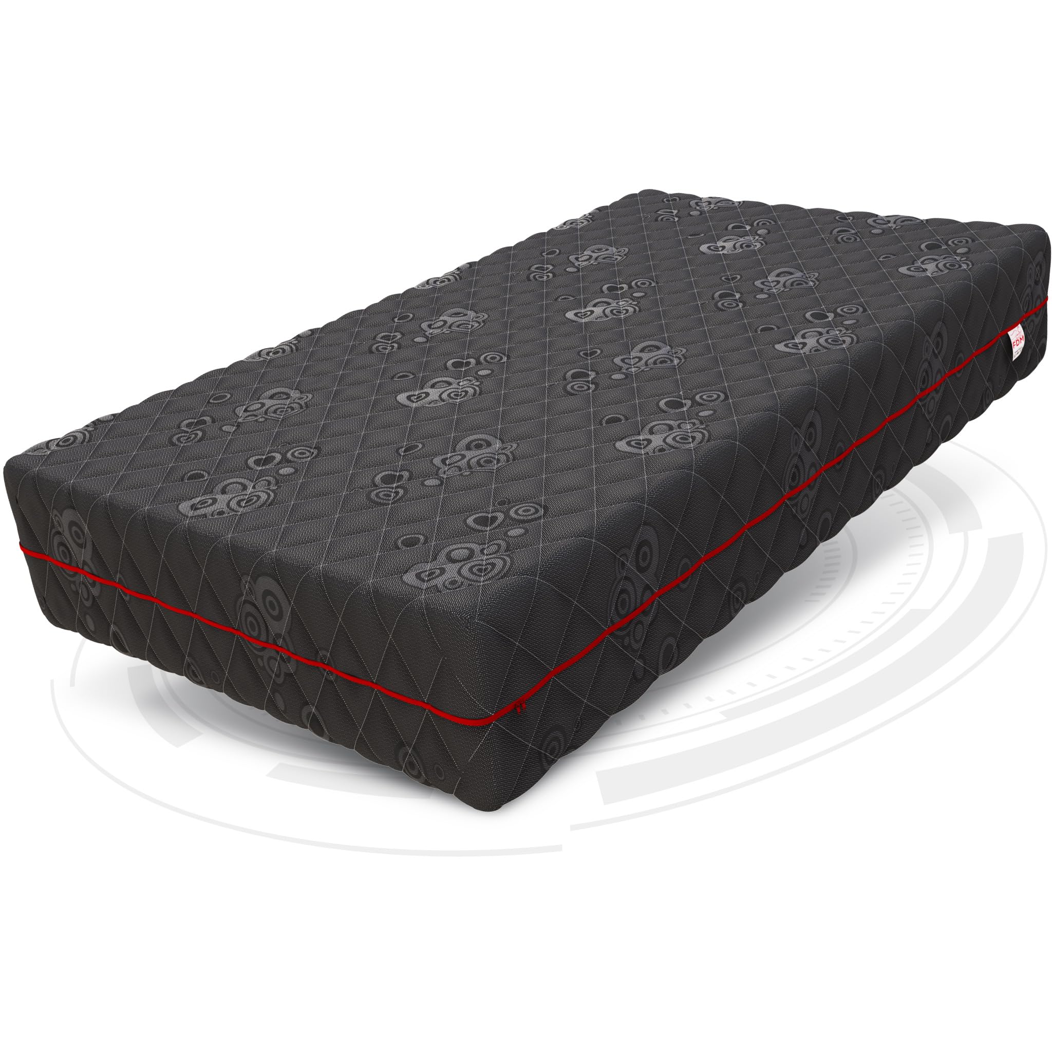 FDM Black MAX Materac 180 x 200 cm, z zimnej pianki, rdzeń ze sprężyn kieszeniowych, wysokość 28 cm, stopień twardości H3, lateks, pianka kokosowa, pianka Visco, Öko-Tex, nadaje się dla alergików,