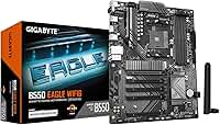 GIGABYTE Placa-mãe B550 Eagle WIFI6 - AMD Ryzen 5000 G-Series CPUs, 10+3+1 fases VRM, até 3200MHz DDR4, 1xPCIe 4.0 + 1xPCIe 3.0 M.2, LAN 1GbE, WiFi 6, USB 3.2 Gen 2