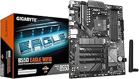 GIGABYTE Placa-mãe B550 Eagle WIFI6 - AMD Ryzen 5000 G-Series CPUs, 10+3+1 fases VRM, até 3200MHz DDR4, 1xPCIe 4.0 + 1xPCIe 3.0 M.2, LAN 1GbE, WiFi 6, USB 3.2 Gen 2