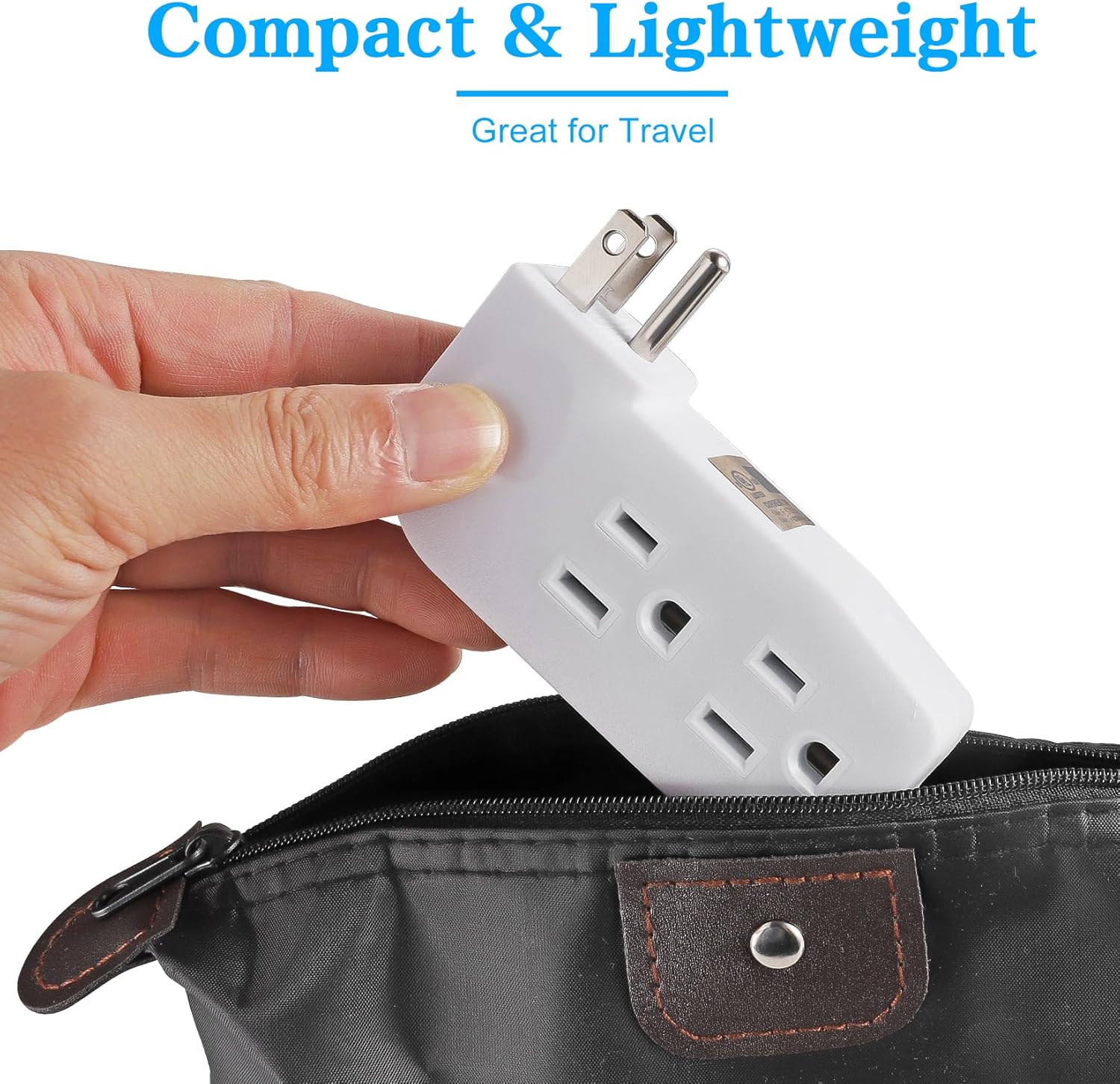 3 Outlet Wall Adapter, UL Listed 1875W/15Amps 3-Prong Grounded Vertical Outlet to The Side, Wall Plug Side Access Adapter, 3 Way Power Splitter Outlet Extender Tap, White (2 Pack)