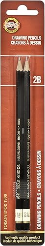 Koh-I-Noor Toison d'Or - Lápiz de grafito, grado 2B, paquete de 2 (FA1900.2BBC), negro