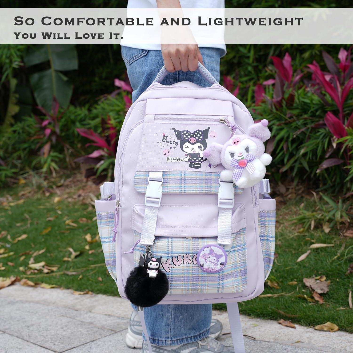 Juju Purple Kawaii Backpack - Cute Kawaii Stuff Mochila Kawaii - Cute Backpacks For Girls - Backpacks For School Girls - Cute Backpack For School (Pur) - Image 3