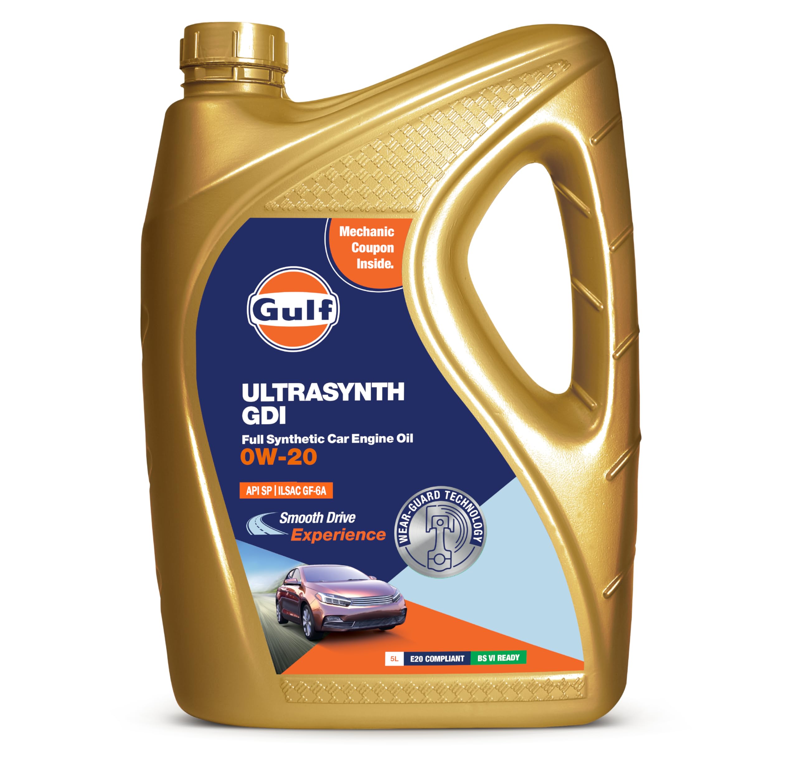 GULF ULTRASYNTH X PLUS 0W-20 [5 L ] Fully Synthetic API SN+ BS6 Ready Car Engine Oil for Ultra Smooth Drive-image-21
