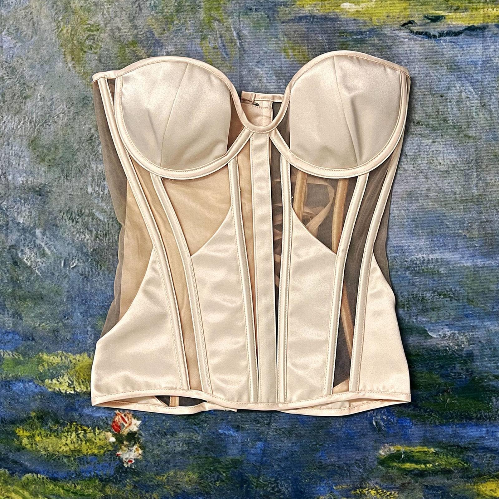 Corsé genérico para adelgazar la boda, cintura fina, para mujer, sin tirantes de encaje, espalda ajustable, vestido de noche