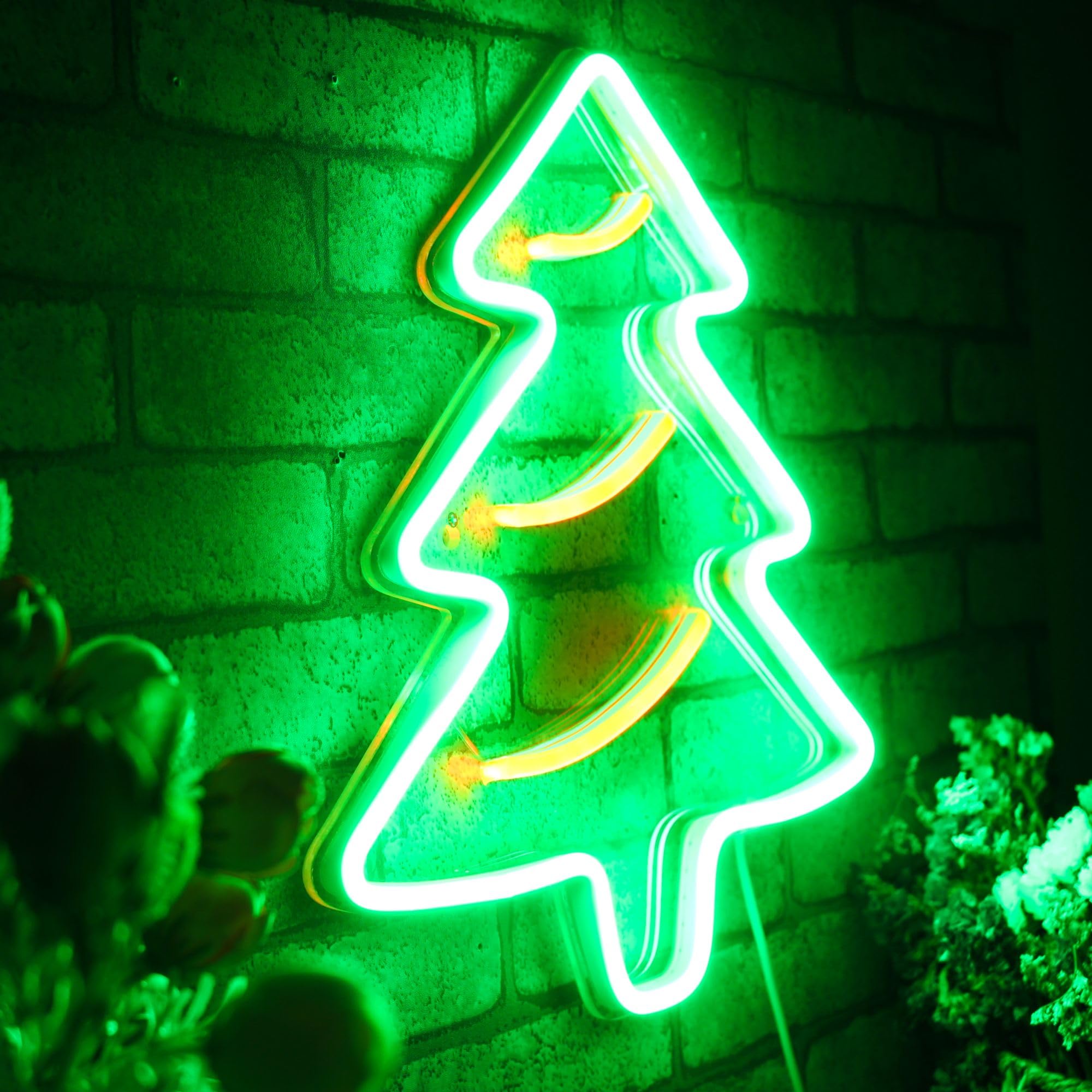 LED ネオンサイン　クリスマス　クリスマスツリー　カラフル Amazon.co.jp: クリスマスツリーフレックスシリコンLEDネオンサイン